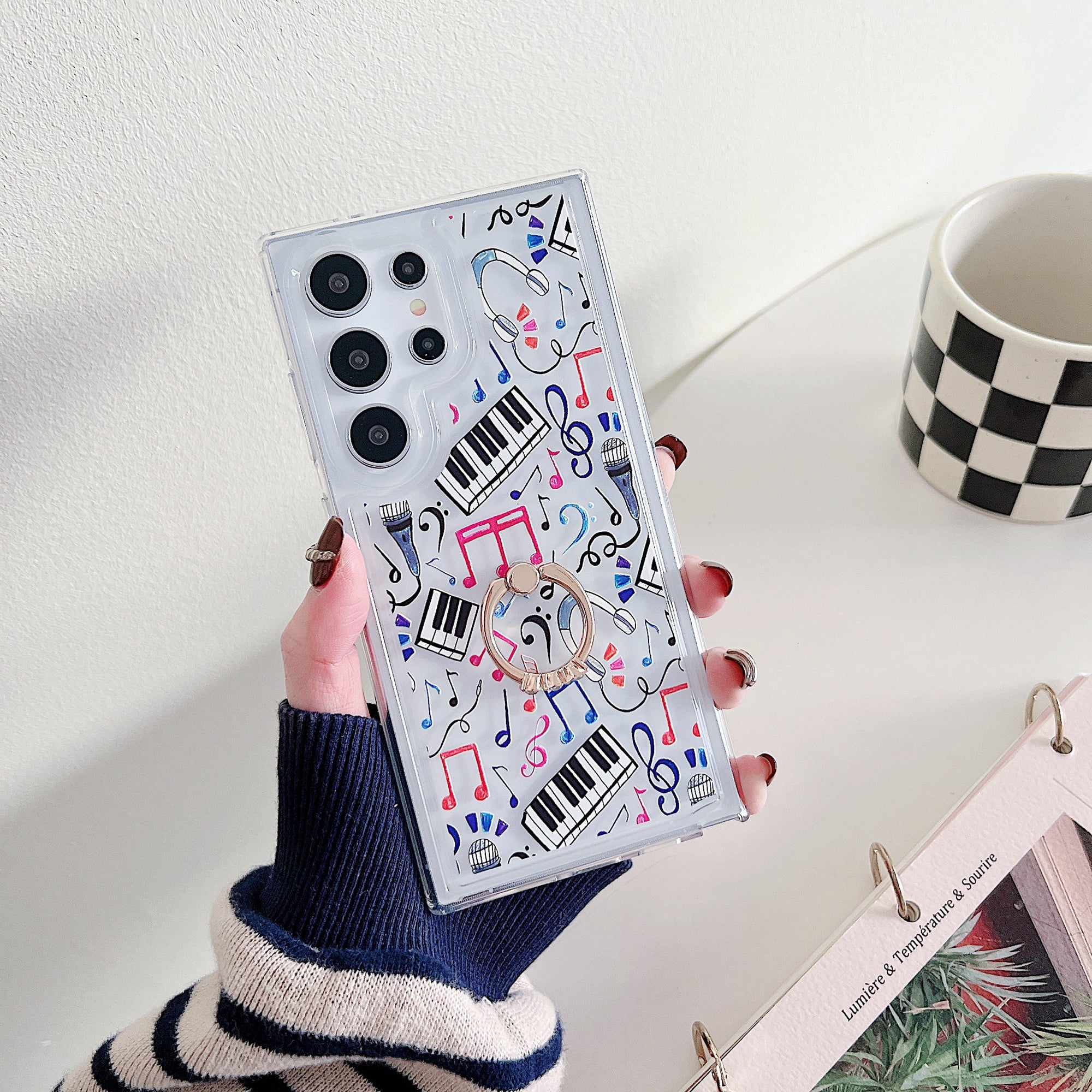 For Samsung Galaxy S24 Ultra Case Soft TPU Ring Kickstand Cell Phone Cover