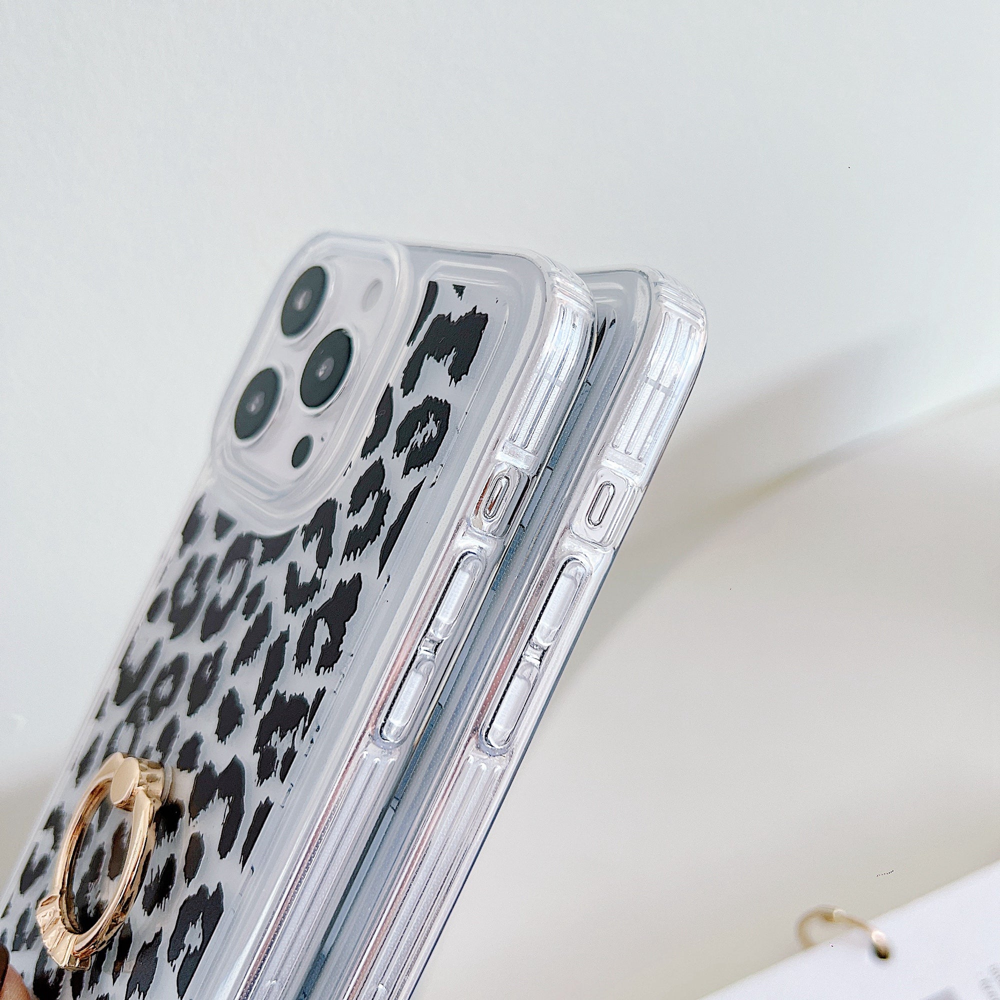 For iPhone 15 Pro Case Pattern TPU Airbag Phone Cover Ring Holder Kickstand