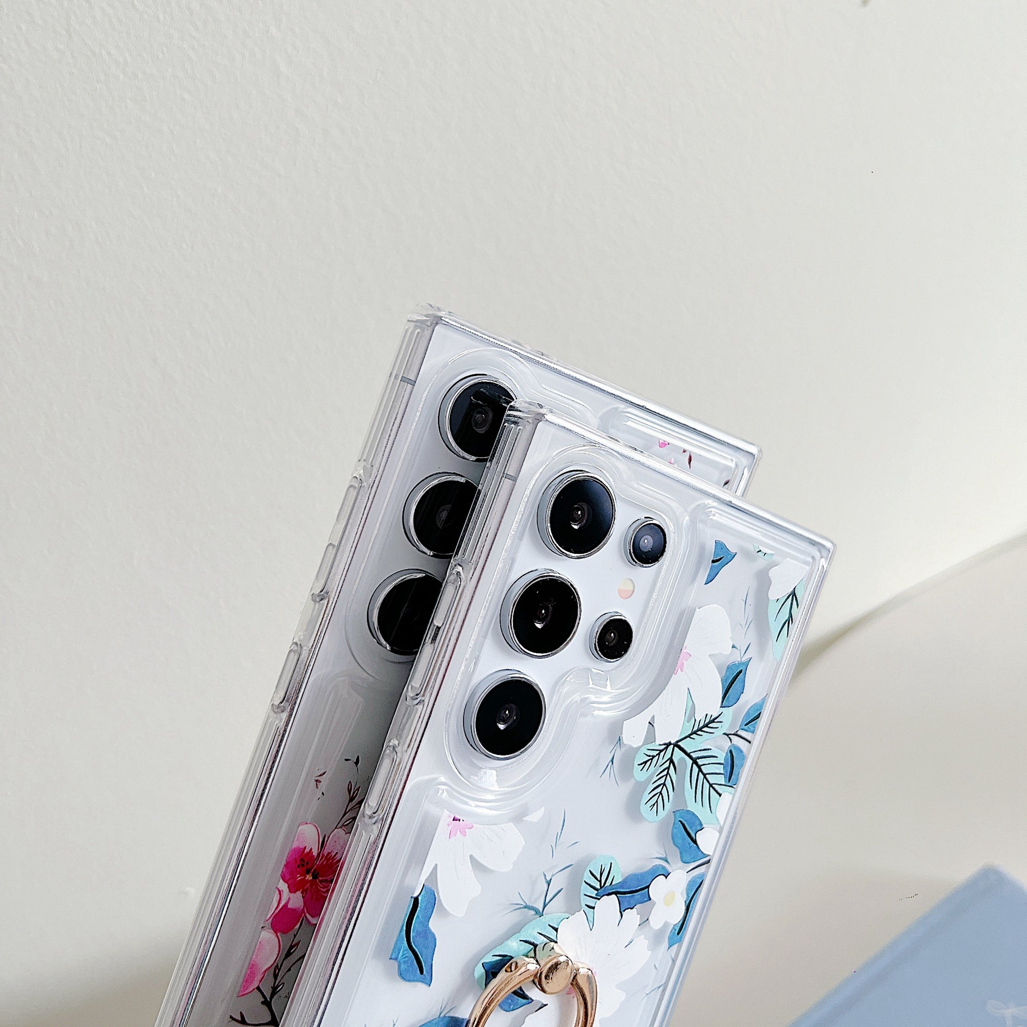 For Samsung Galaxy S24 Ultra Case Airbag TPU Kickstand Phone Cover Floral Stylish Aesthetic