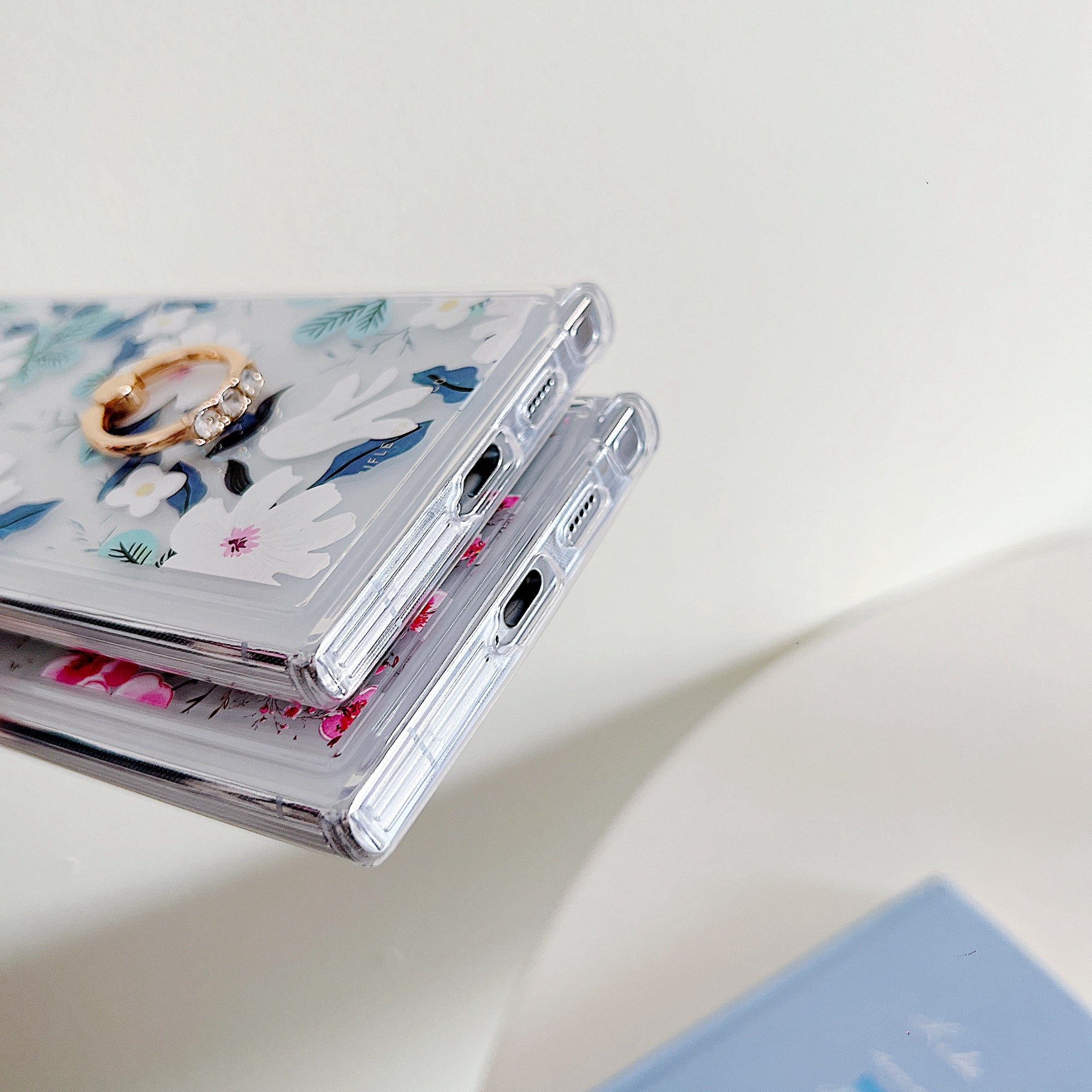 For Samsung Galaxy S24 Ultra Case Airbag TPU Kickstand Phone Cover Floral Stylish Aesthetic