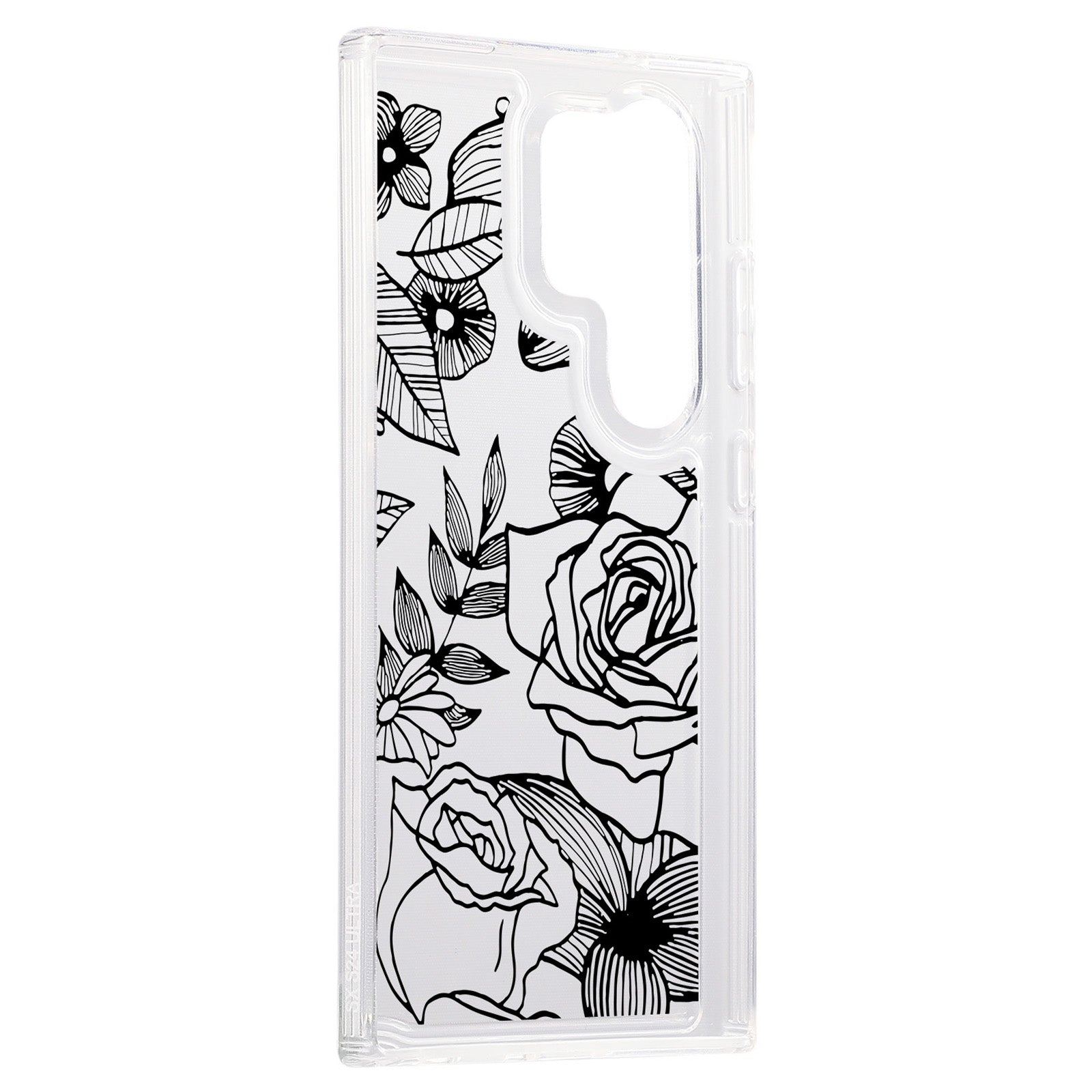 For Samsung Galaxy S24 Ultra Case Clear TPU Airbag Protection Flower Pattern Phone Cover