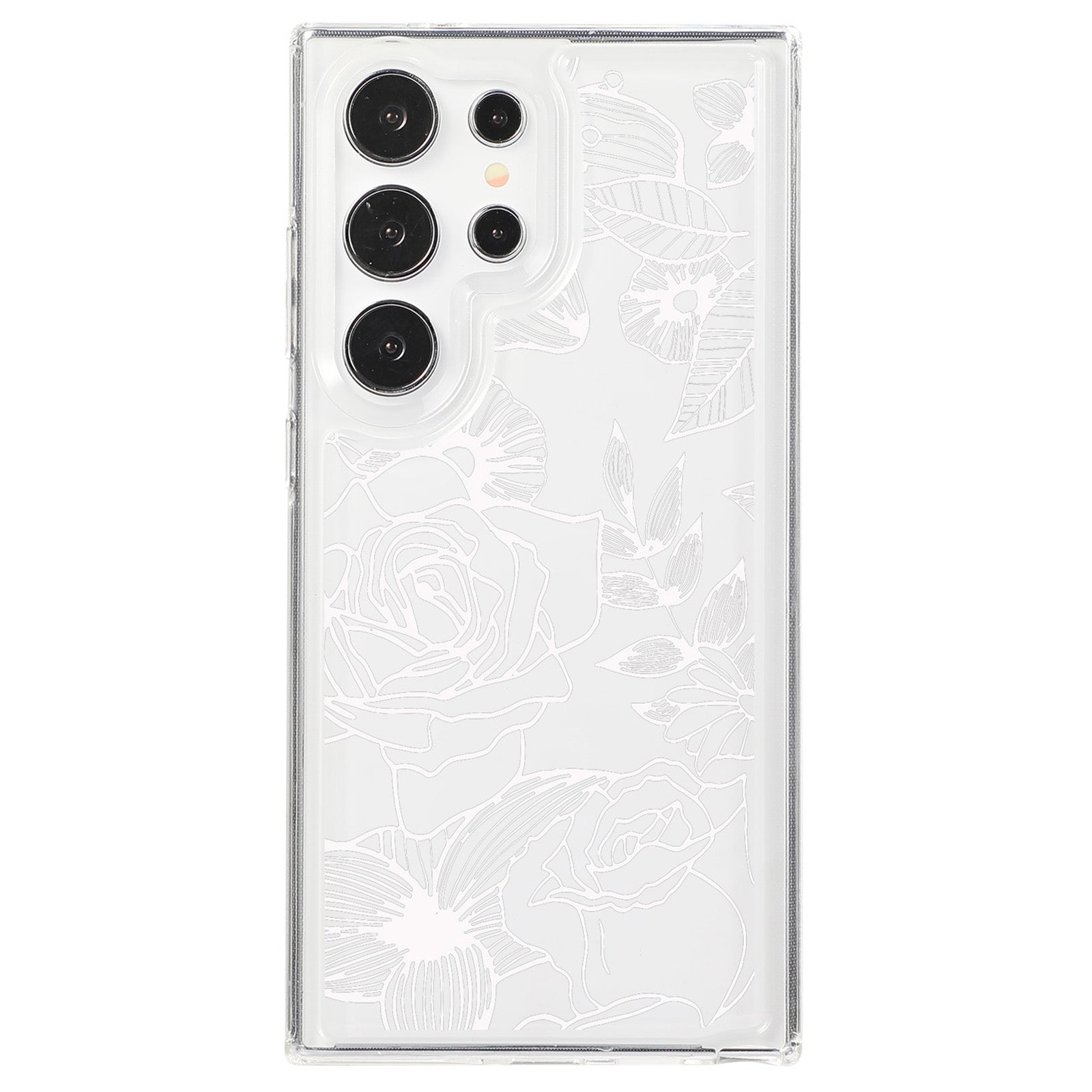 For Samsung Galaxy S24 Ultra Case Clear TPU Airbag Protection Flower Pattern Phone Cover