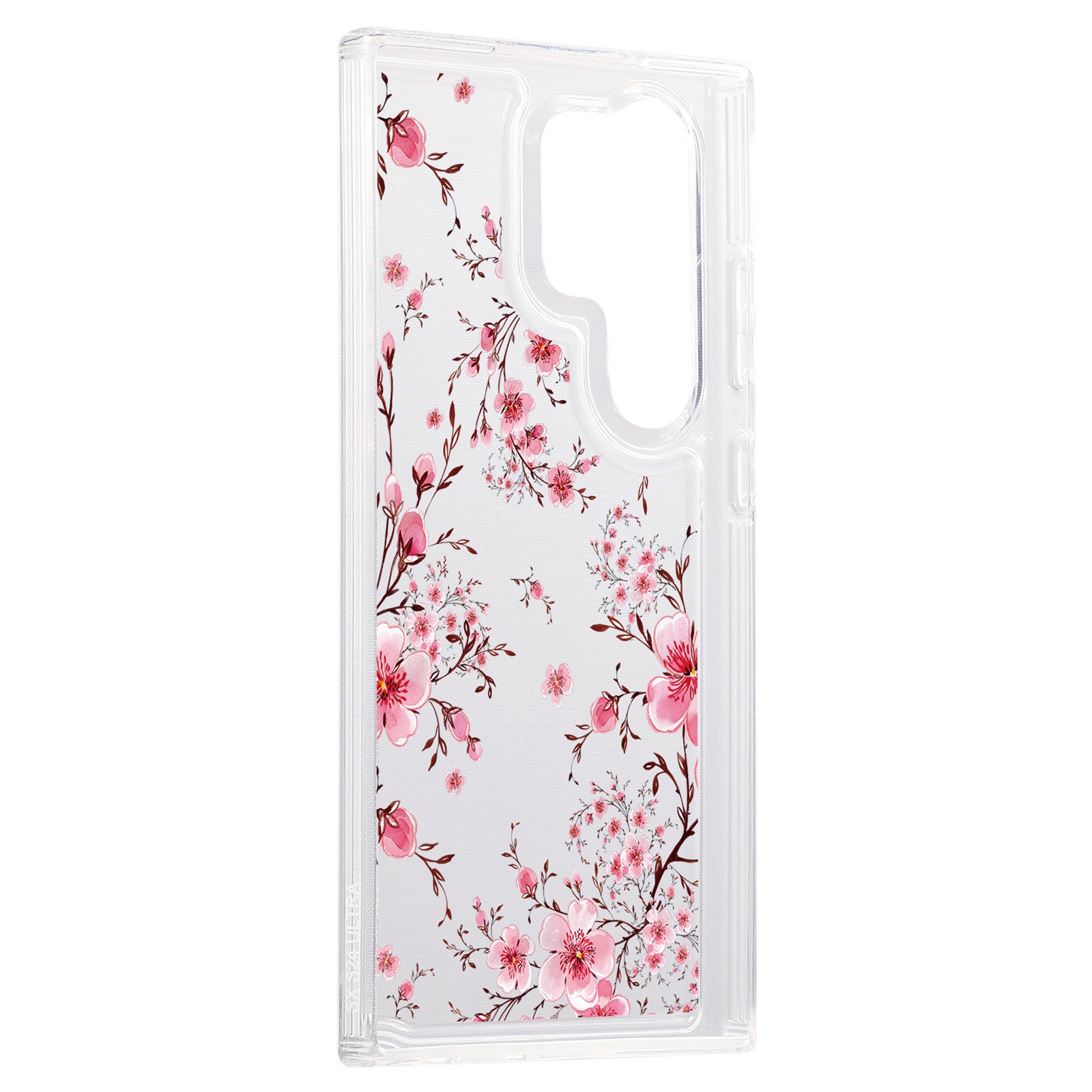 For Samsung Galaxy S23 Ultra Clear Case TPU Airbag Protection Back Phone Cover with Flower Pattern