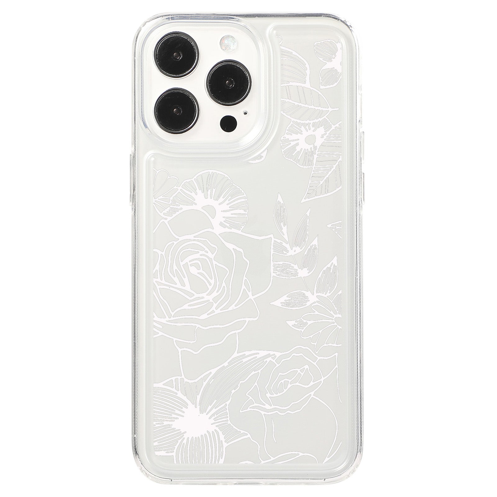 For iPhone 15 Pro TPU Case Clear Airbag Protection Anti-fall Flower Pattern Phone Shell