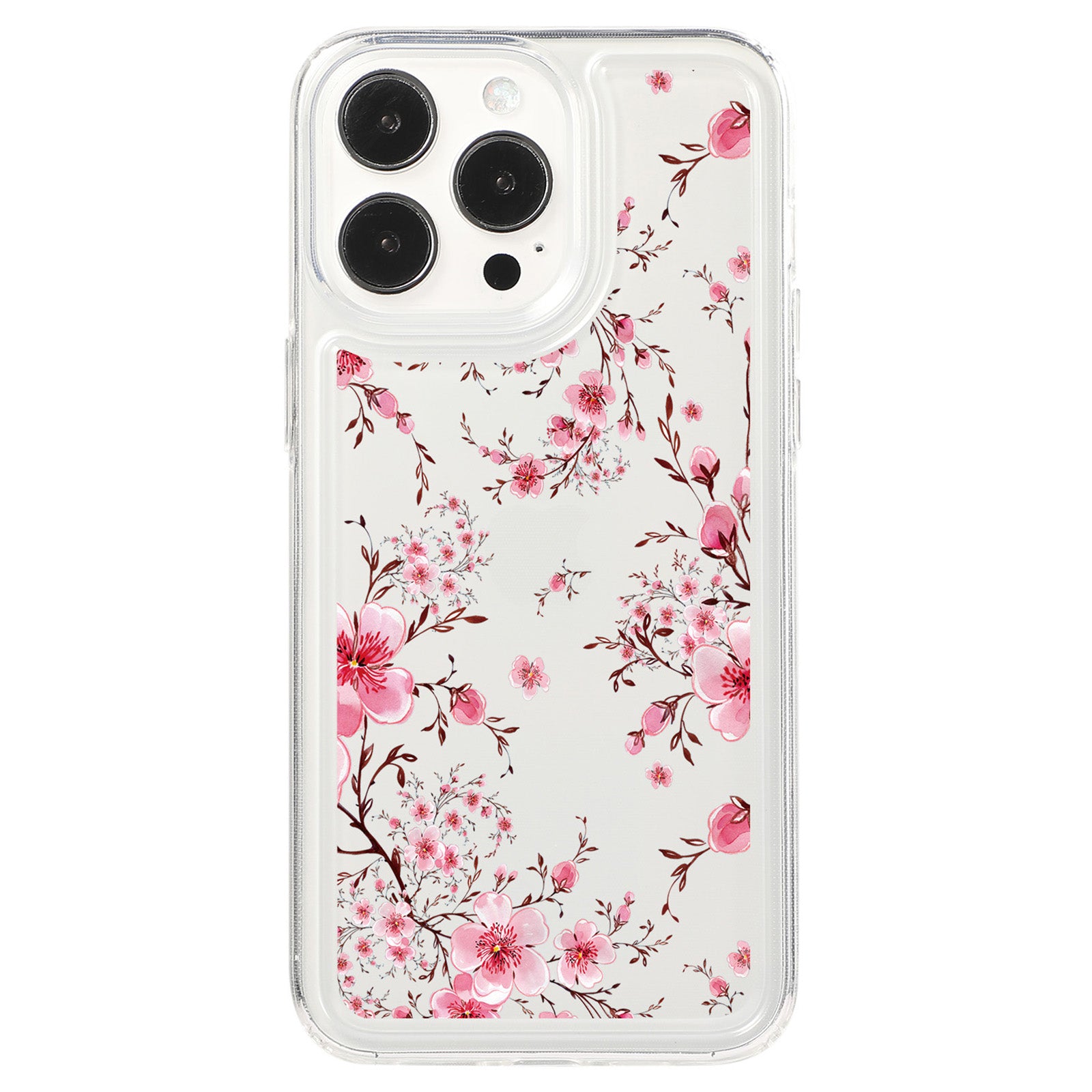 For iPhone 15 Pro TPU Case Clear Airbag Protection Anti-fall Flower Pattern Phone Shell