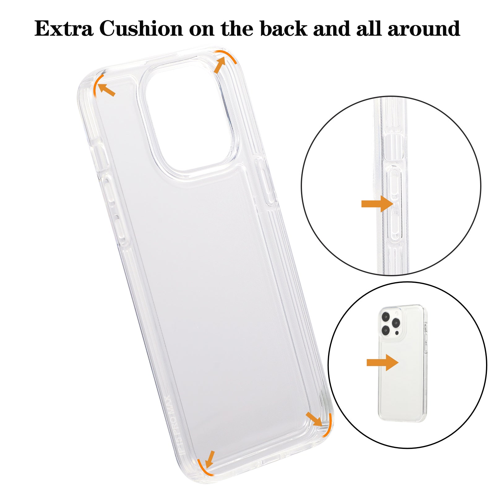 For iPhone 14 Pro Max Case High Transparency Airbag Protection TPU Phone Shell
