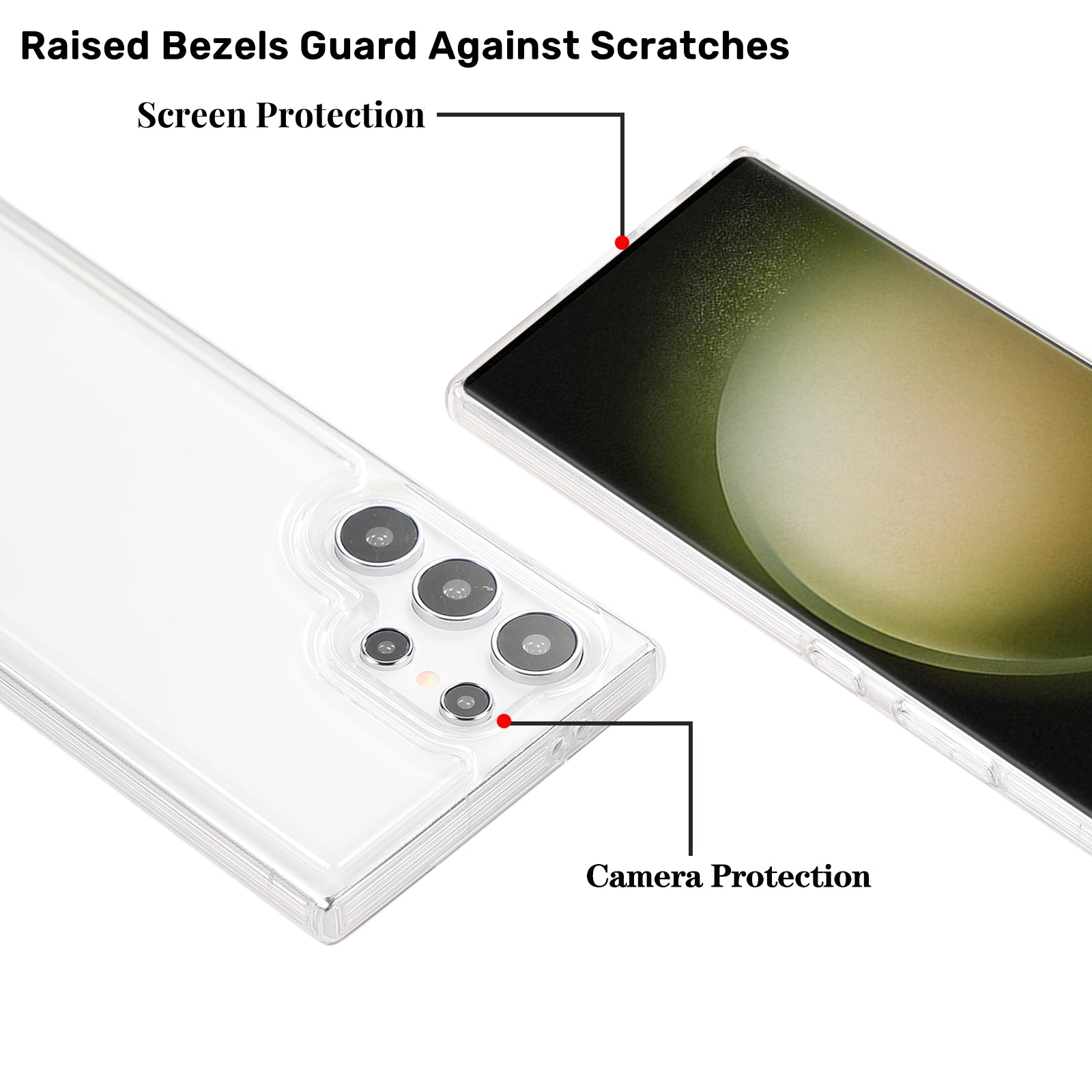 For Samsung Galaxy S23 Ultra Cell Phone Case HD Clear Soft TPU Airbag Protection Cover