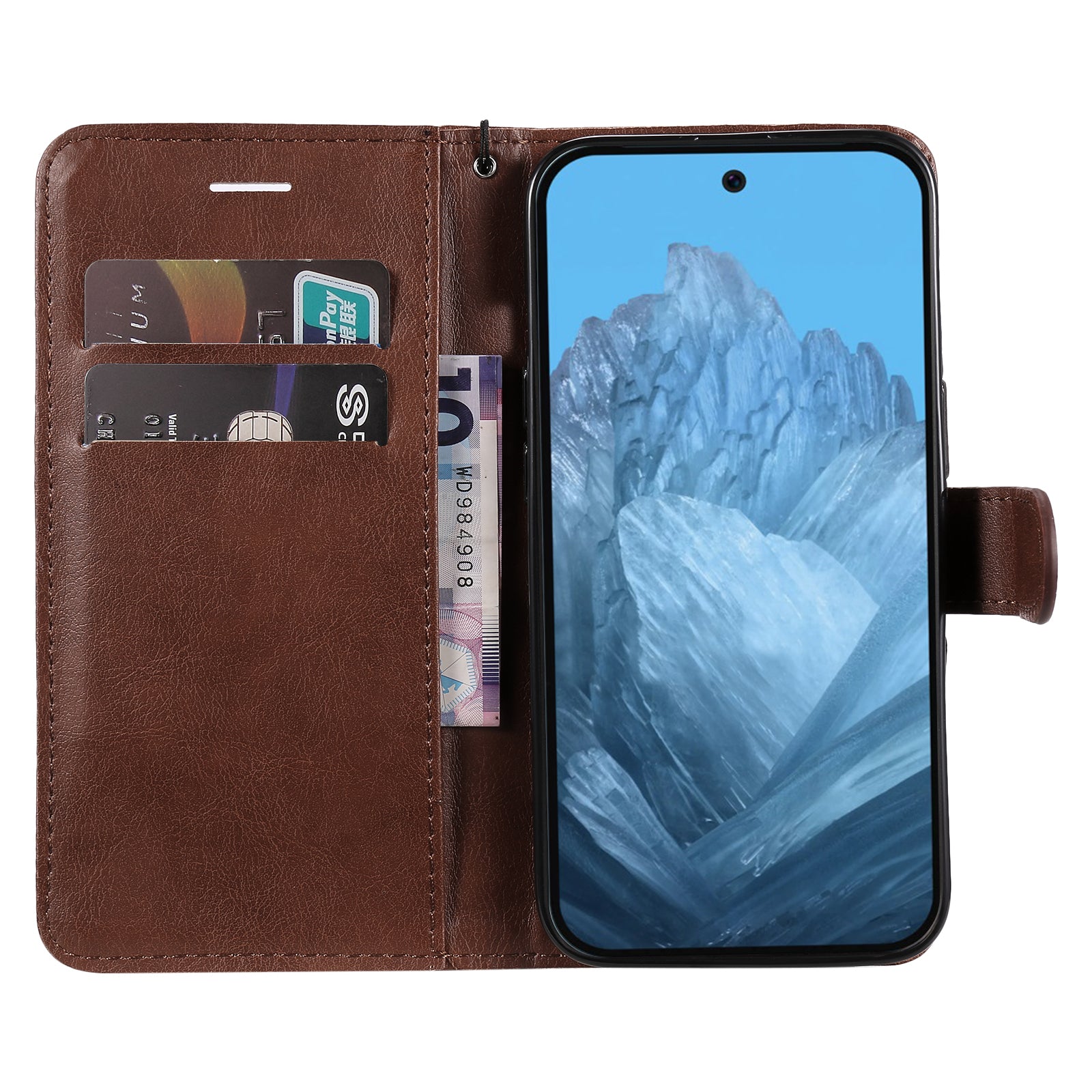 KT Leather Series-2 for Google Pixel 9 Case Stand Wrist Strap Solid Color Phone Cover