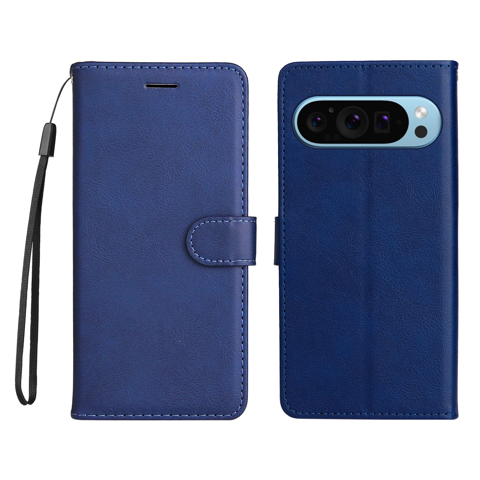 KT Leather Series-2 for Google Pixel 9 Case Stand Wrist Strap Solid Color Phone Cover
