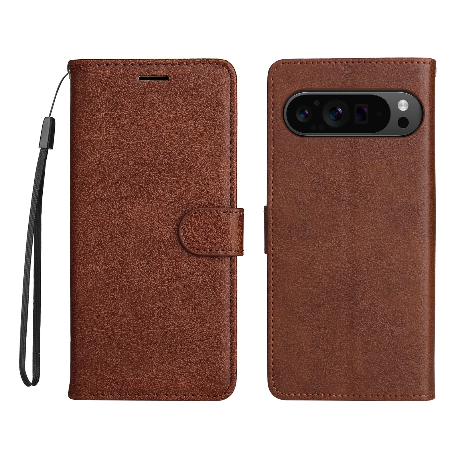 KT Leather Series-2 for Google Pixel 9 Pro Phone Case Flip Wallet Solid Color Phone Cover