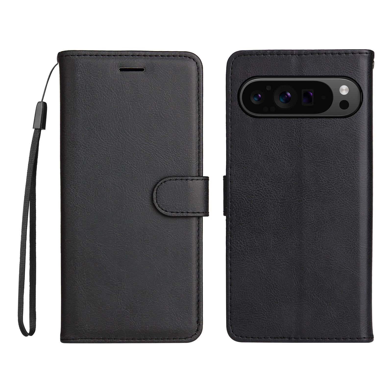 KT Leather Series-2 for Google Pixel 9 Pro Phone Case Flip Wallet Solid Color Phone Cover