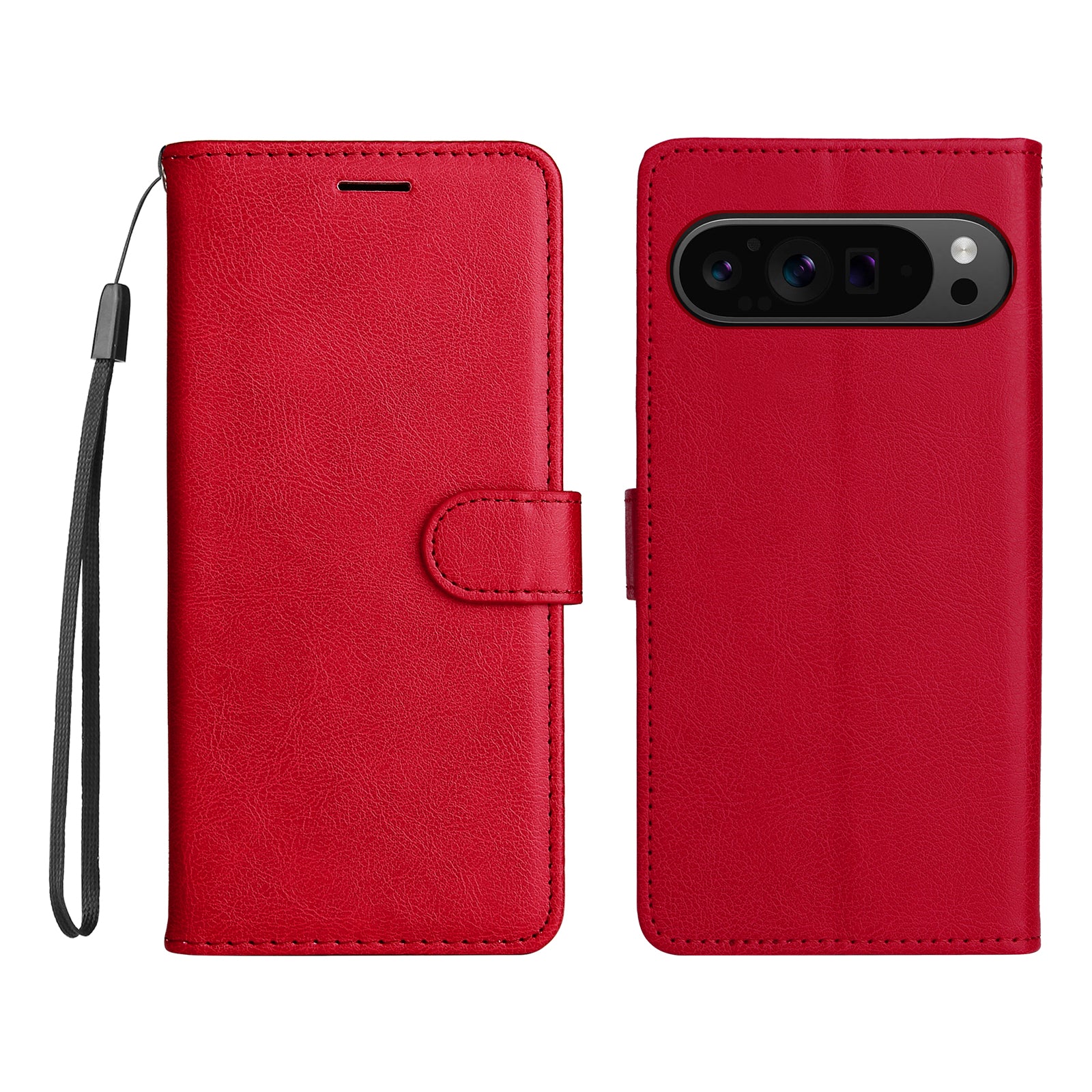 KT Leather Series-2 for Google Pixel 9 Pro Phone Case Flip Wallet Solid Color Phone Cover