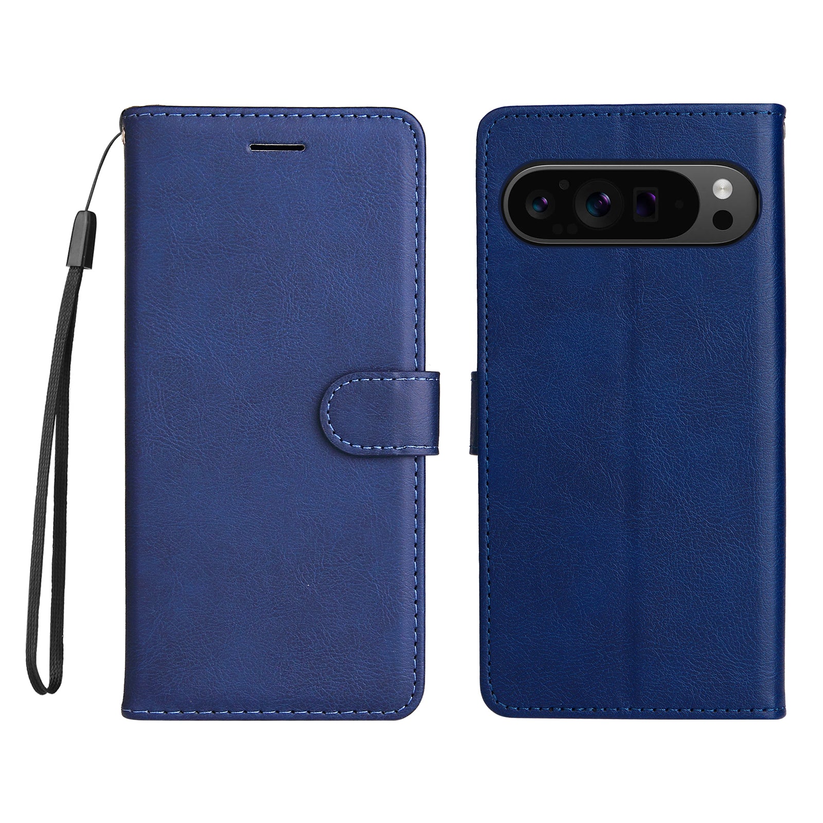 KT Leather Series-2 for Google Pixel 9 Pro Phone Case Flip Wallet Solid Color Phone Cover