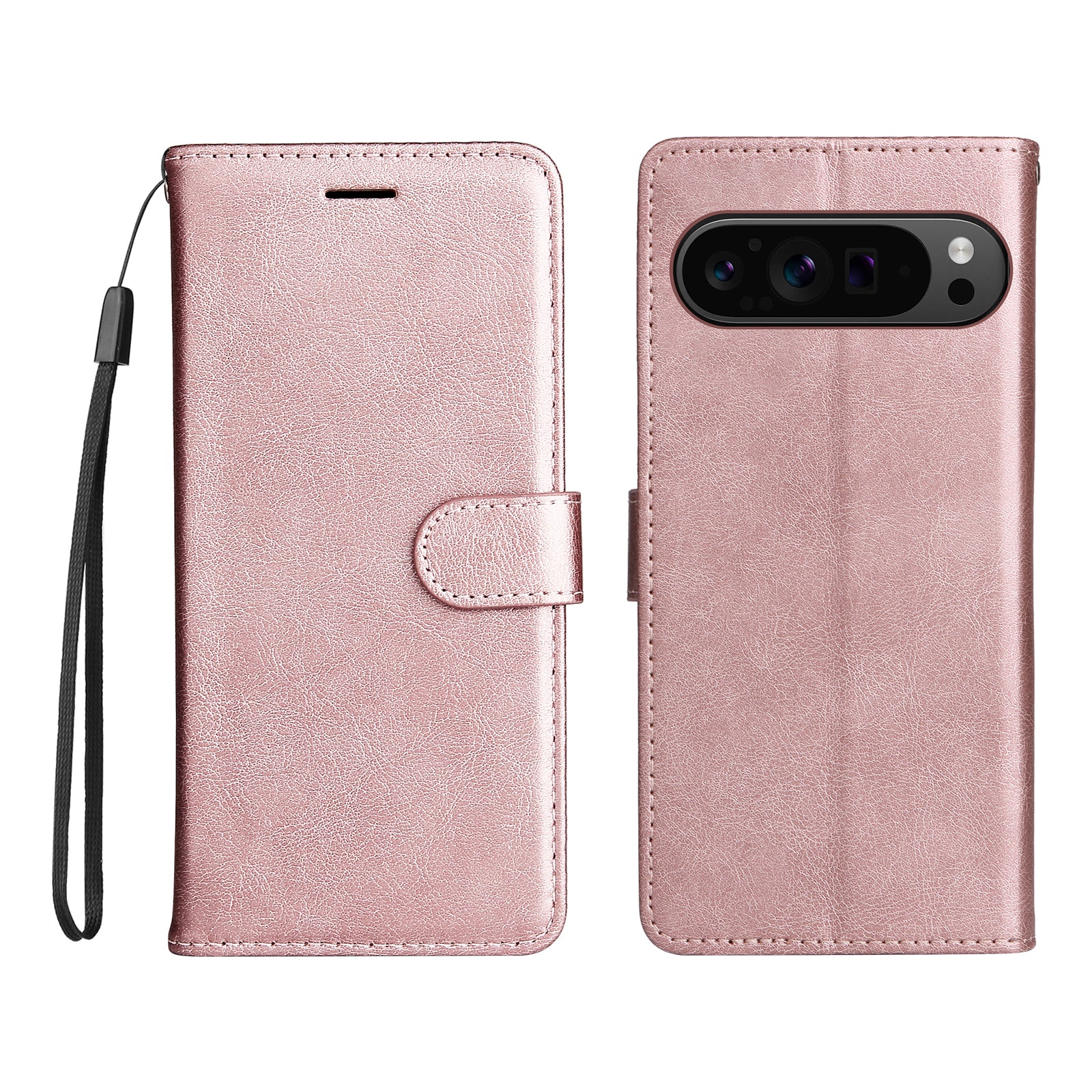 KT Leather Series-2 for Google Pixel 9 Pro Phone Case Flip Wallet Solid Color Phone Cover