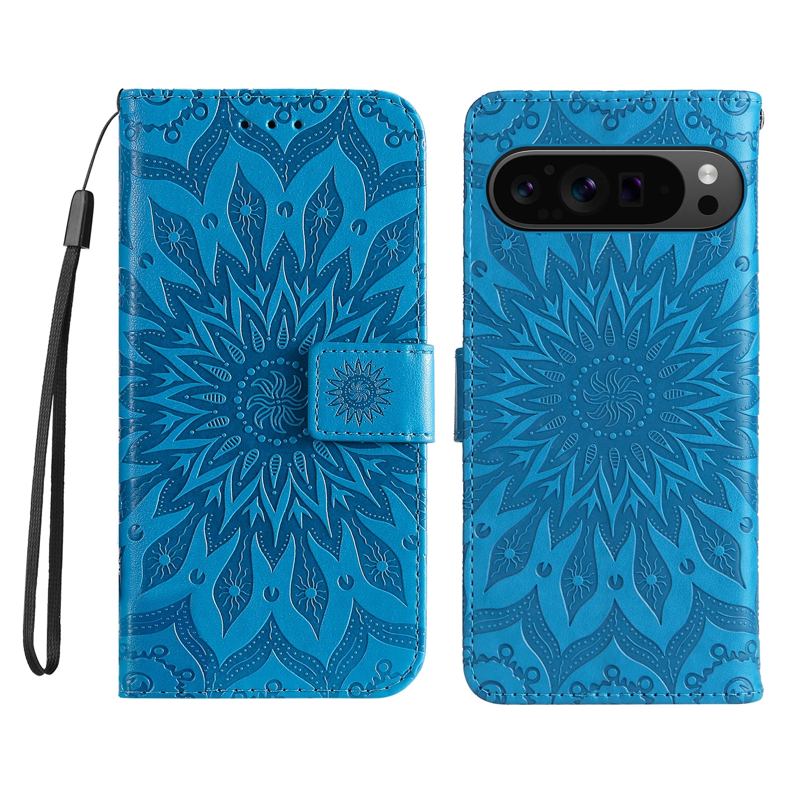 KT Imprinting Flower Series-1 For Google Pixel 9 Pro Case Leather Phone Cover with Wallet Stand
