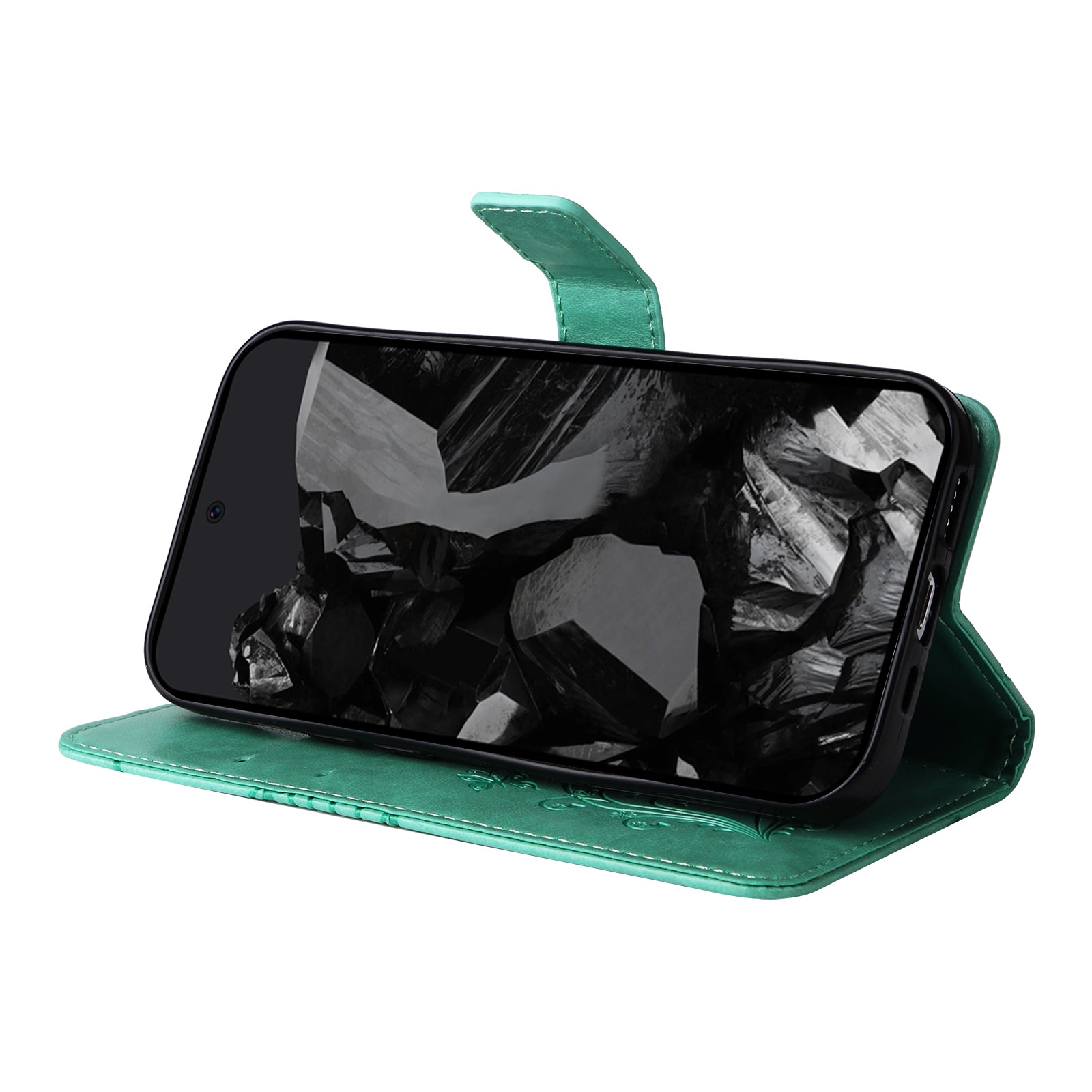 KT Imprinting Flower Series-2 For Google Pixel 9 Pro Leather Case Butterfly Phone Wallet Cover