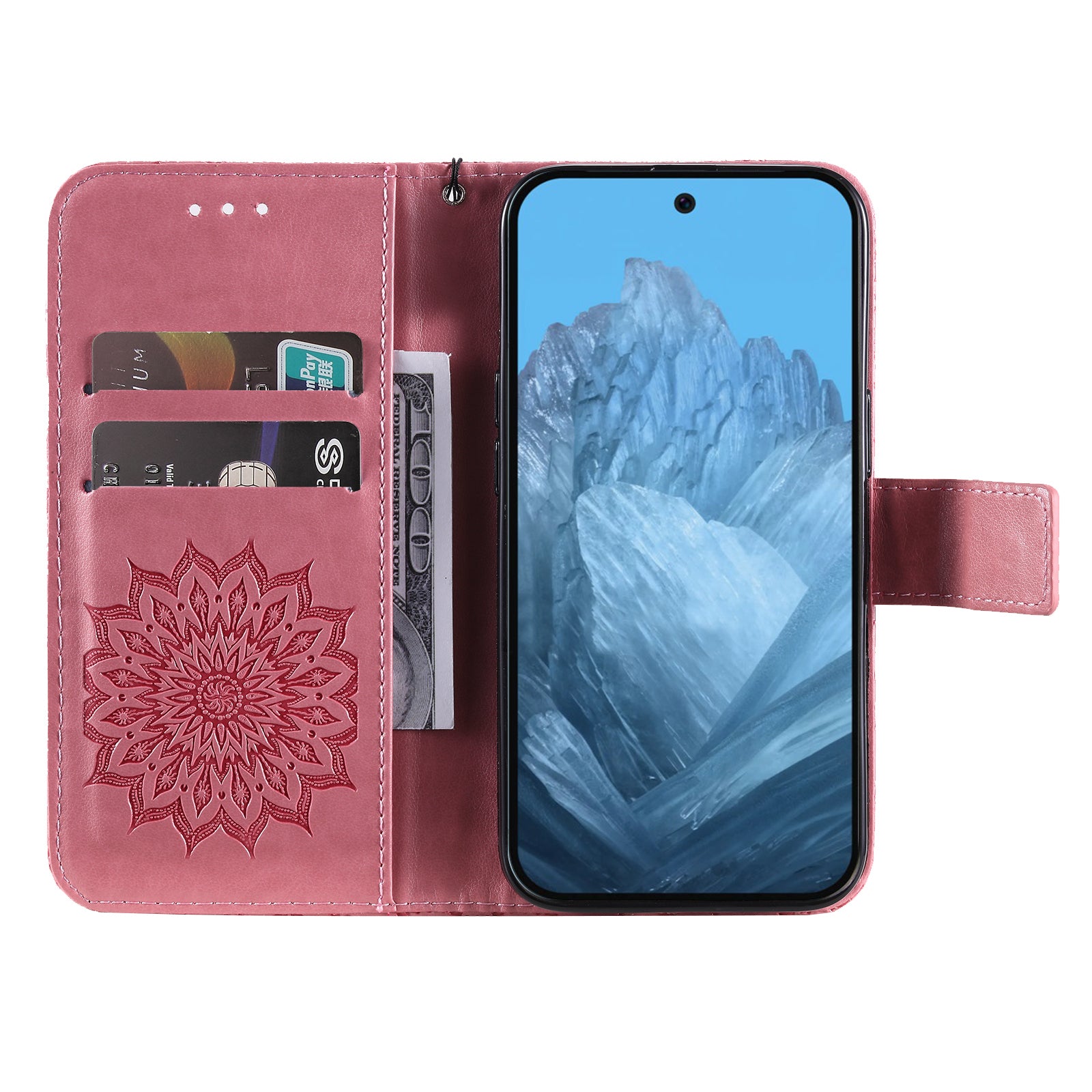 KT Imprinting Flower Series-1 For Google Pixel 9 Case Flower PU Leather Phone Wallet Cover