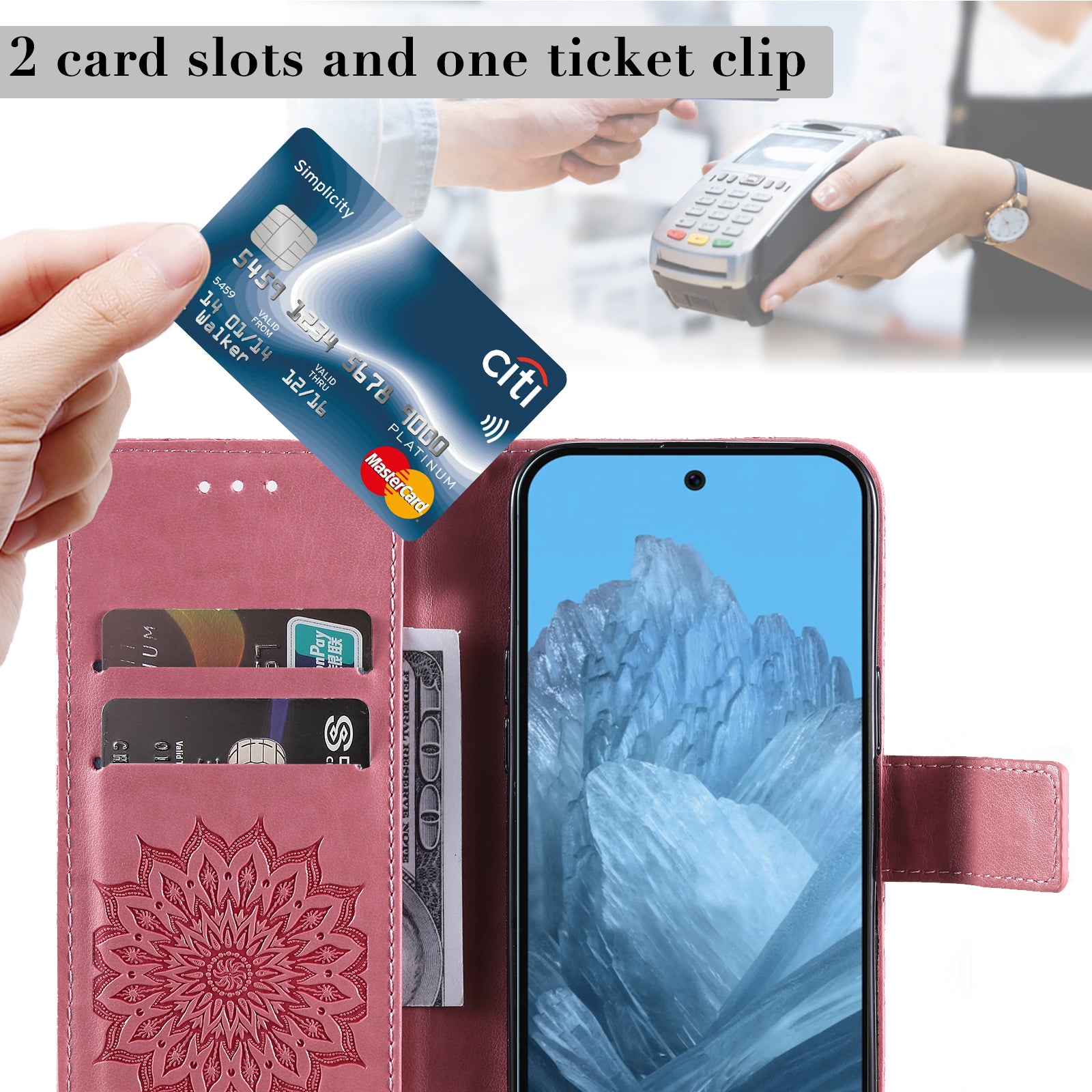 KT Imprinting Flower Series-1 For Google Pixel 9 Case Flower PU Leather Phone Wallet Cover