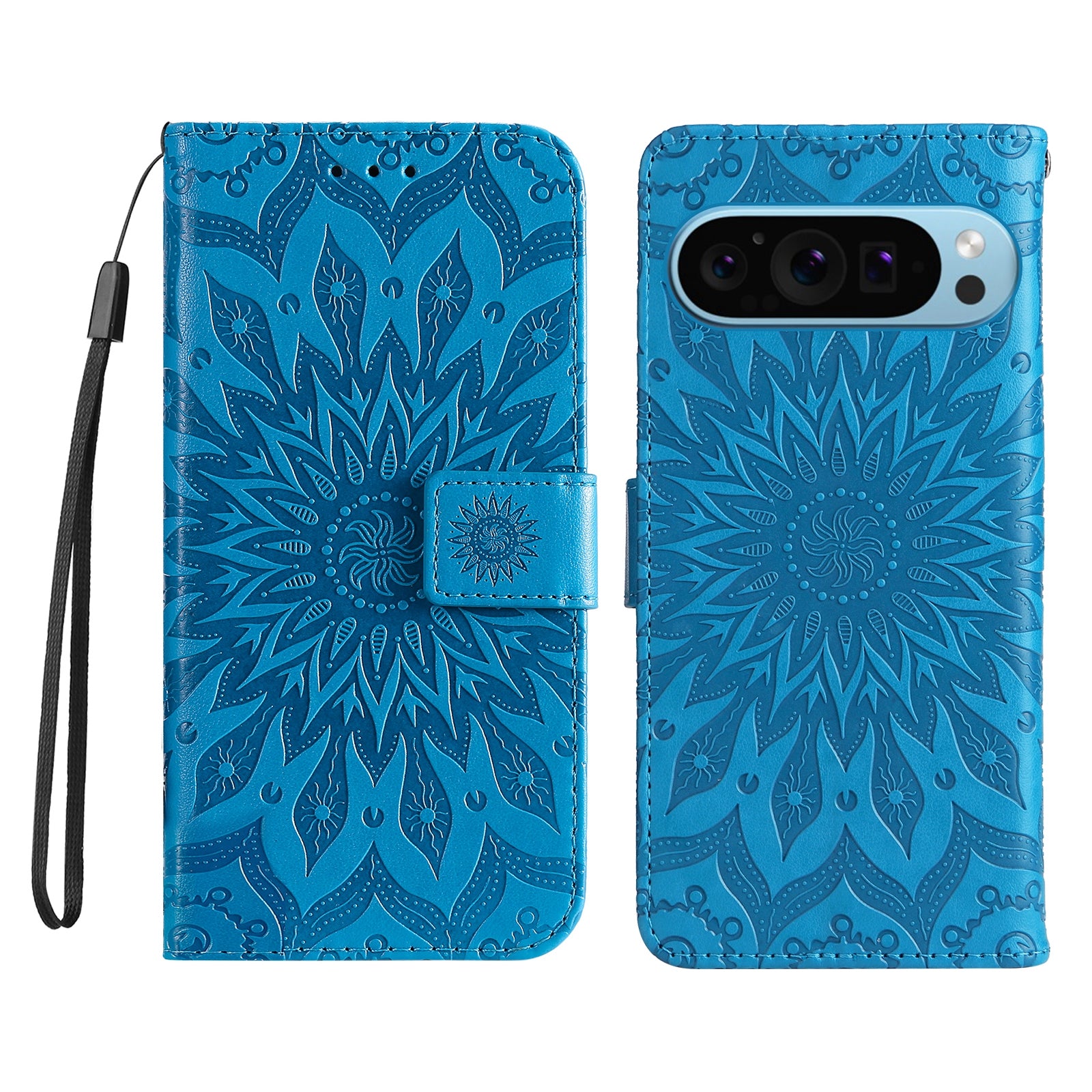 KT Imprinting Flower Series-1 For Google Pixel 9 Case Flower PU Leather Phone Wallet Cover