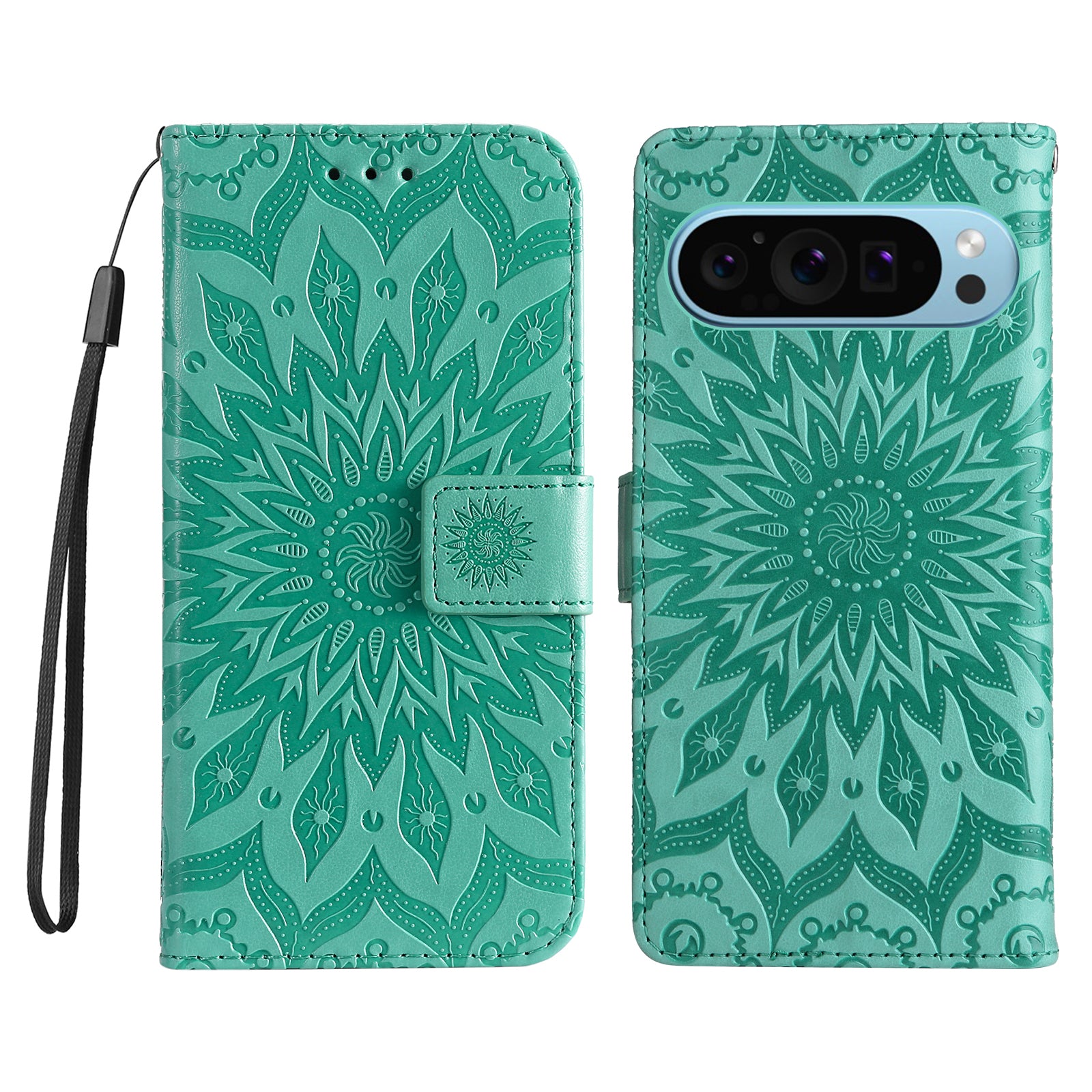 KT Imprinting Flower Series-1 For Google Pixel 9 Case Flower PU Leather Phone Wallet Cover