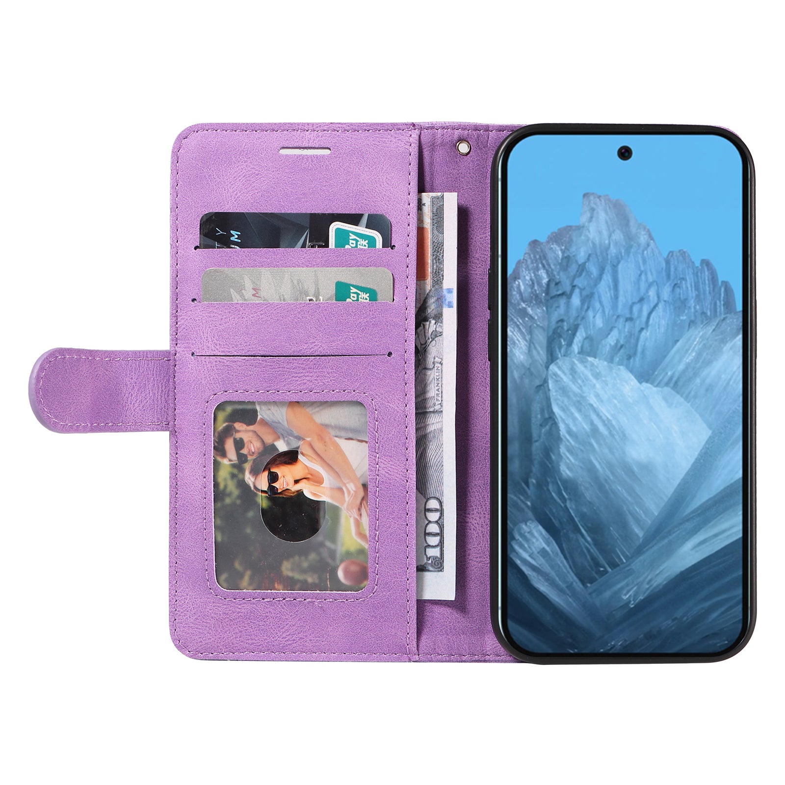 KT Leather Series-1 For Google Pixel 9 Phone Case Dual-color Splicing PU Leather Wallet Stand Cover