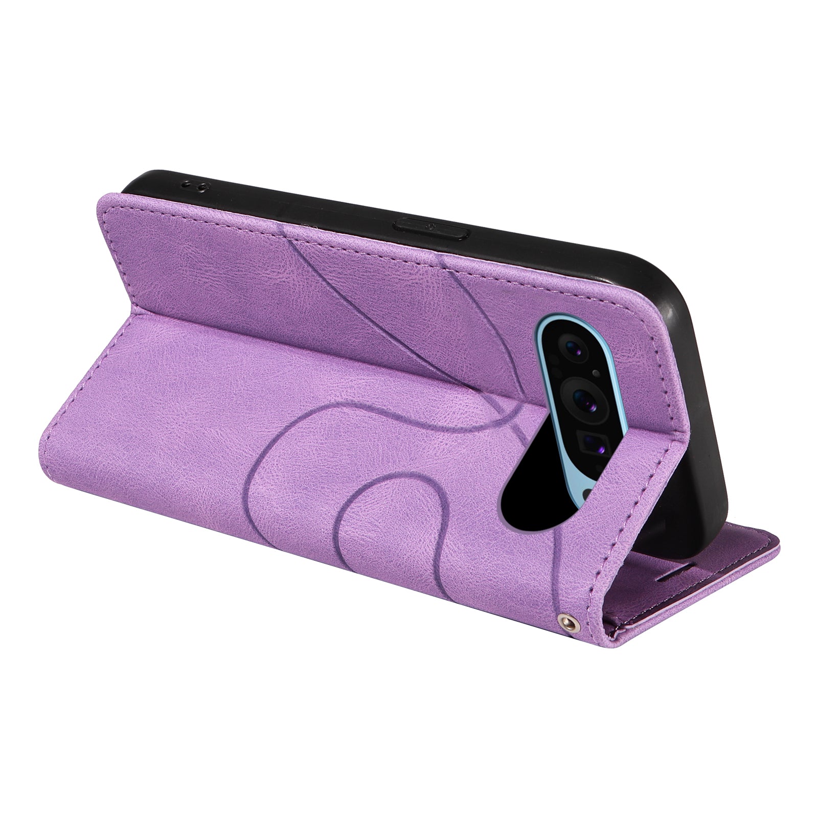 KT Leather Series-1 For Google Pixel 9 Phone Case Dual-color Splicing PU Leather Wallet Stand Cover