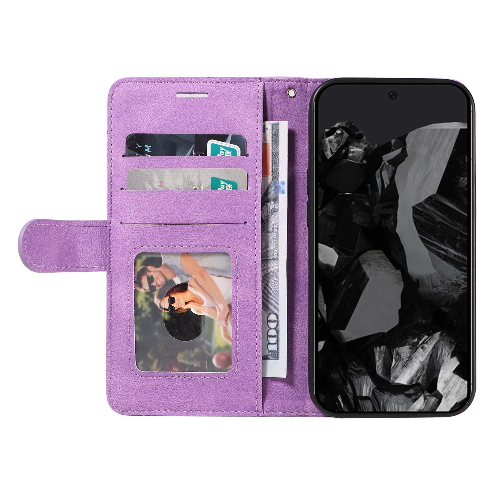 KT Leather Series-1 For Google Pixel 9 Pro Dual-color Splicing Cover Leather Wallet Anti-drop Phone Case