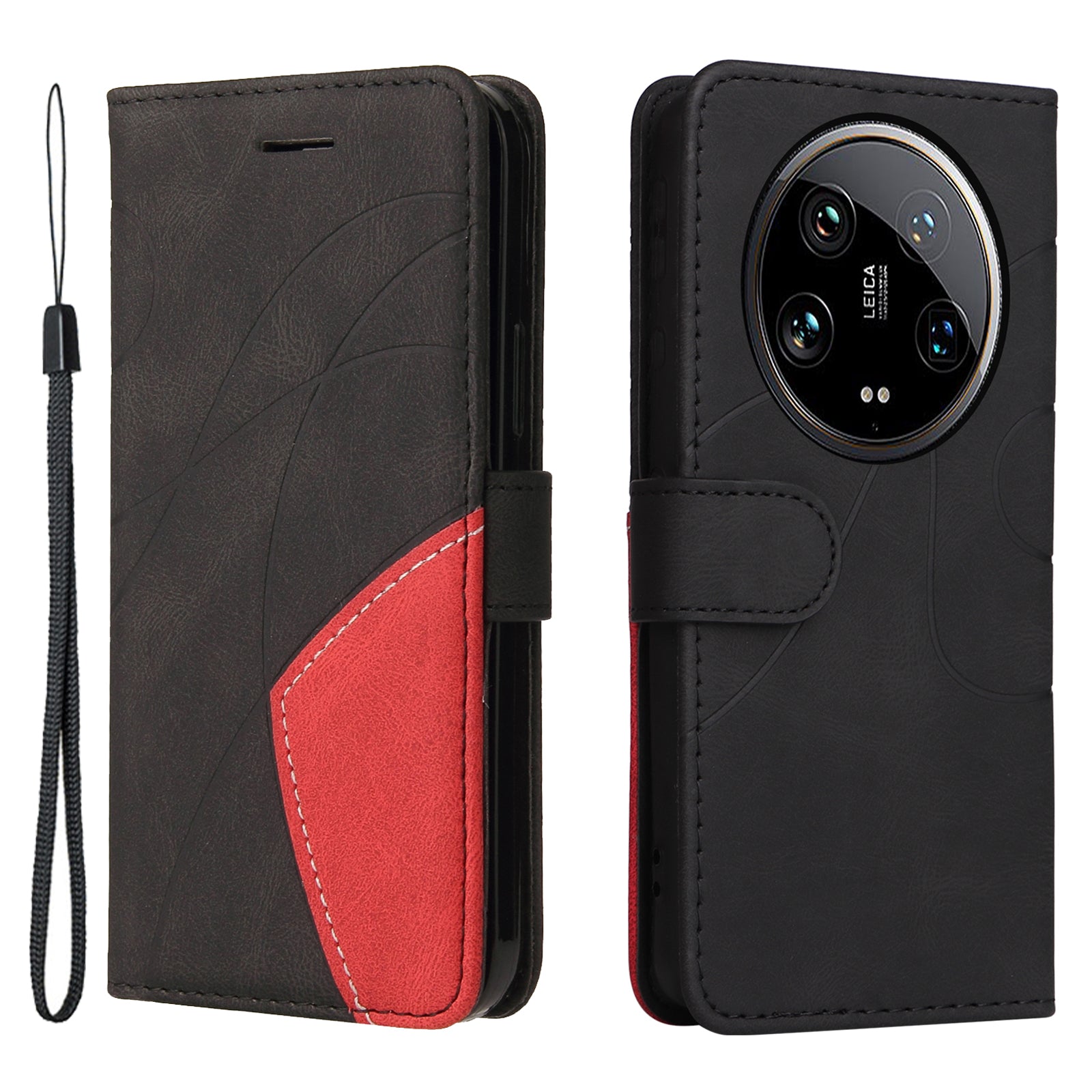 KT Leather Series-1 For Xiaomi 14 Ultra Wallet Cover Dual-Color Splicing Leather Anti-Drop Phone Case