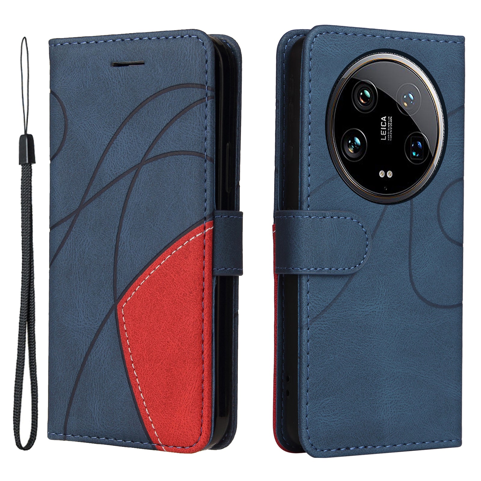 KT Leather Series-1 For Xiaomi 14 Ultra Wallet Cover Dual-Color Splicing Leather Anti-Drop Phone Case