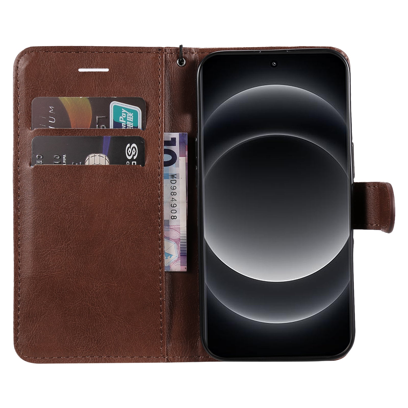 KT Leather Series-2 for Xiaomi 14 Ultra Wallet Case Solid Color Leather Flip Phone Cover
