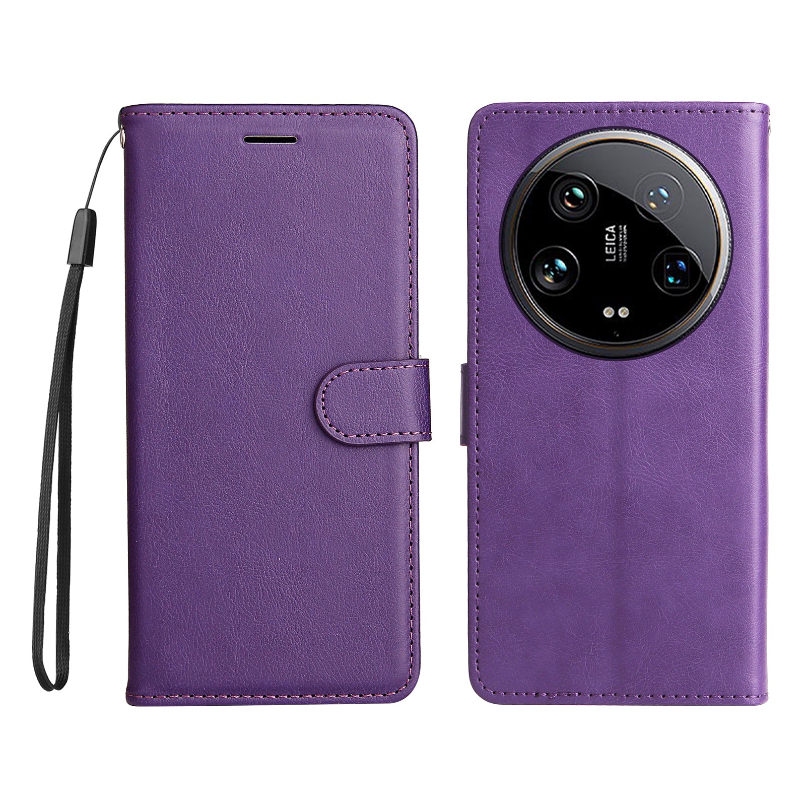 KT Leather Series-2 for Xiaomi 14 Ultra Wallet Case Solid Color Leather Flip Phone Cover