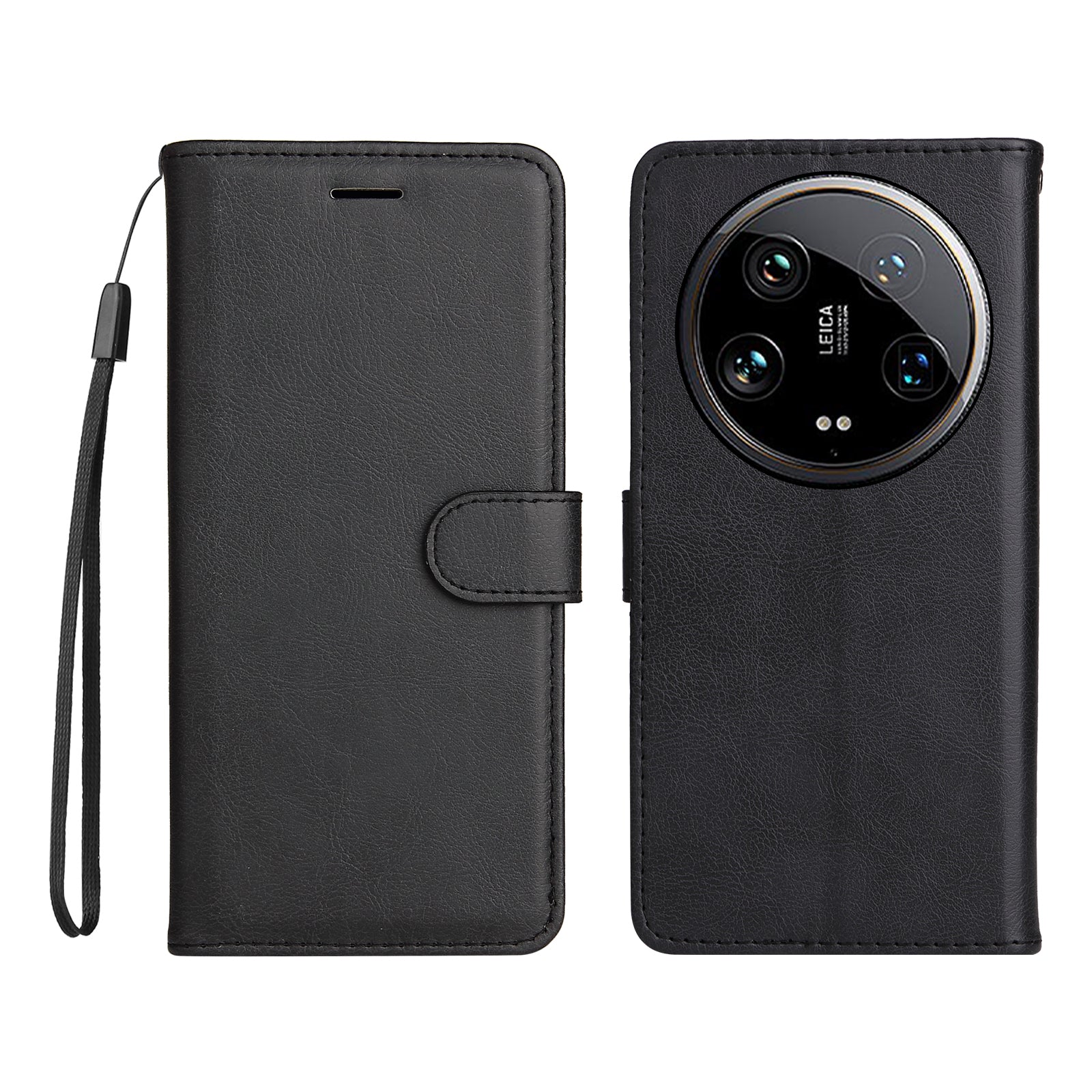 KT Leather Series-2 for Xiaomi 14 Ultra Wallet Case Solid Color Leather Flip Phone Cover