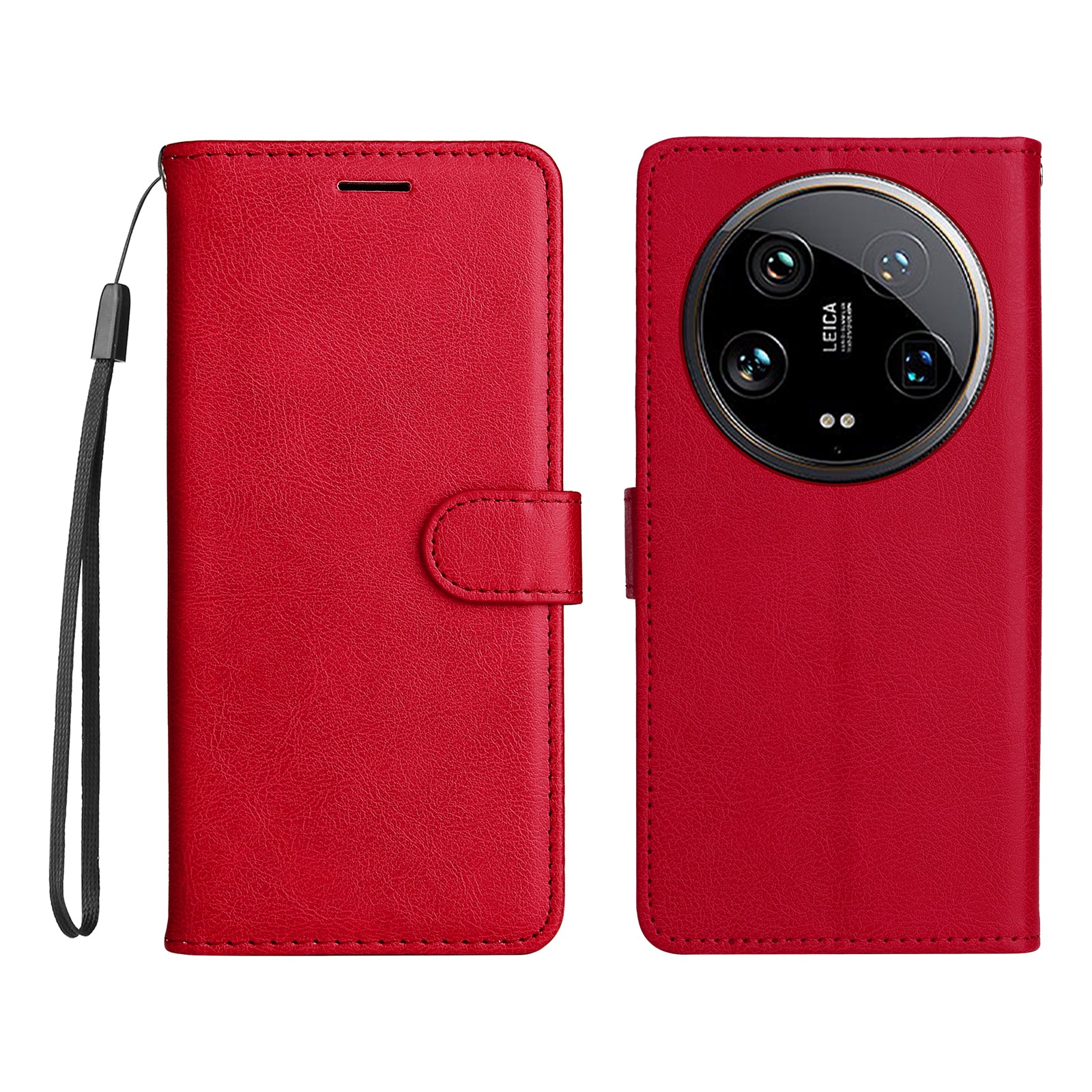 KT Leather Series-2 for Xiaomi 14 Ultra Wallet Case Solid Color Leather Flip Phone Cover
