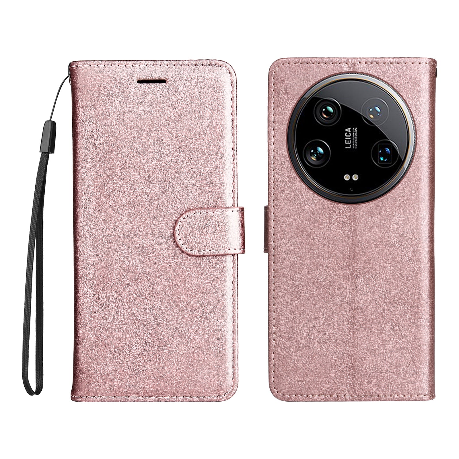 KT Leather Series-2 for Xiaomi 14 Ultra Wallet Case Solid Color Leather Flip Phone Cover