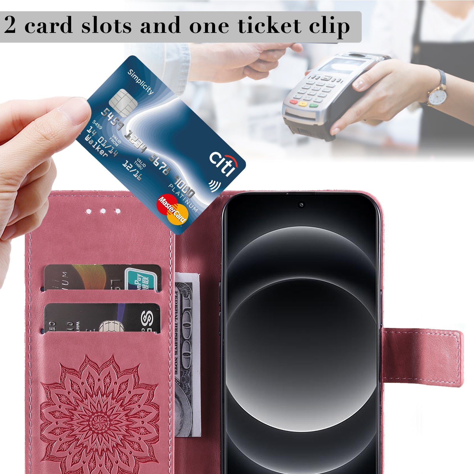 KT Imprinting Flower Series-1 For Xiaomi 14 Ultra Case Leather Wallet Phone Cover with Stand