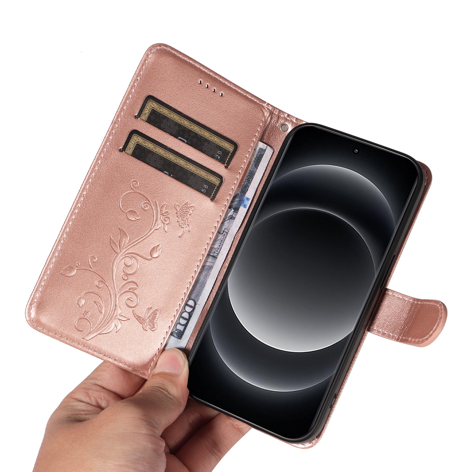 For Xiaomi 14 Ultra Leather Case Butterfly Flower Pattern Imprinted Wallet Phone Cover