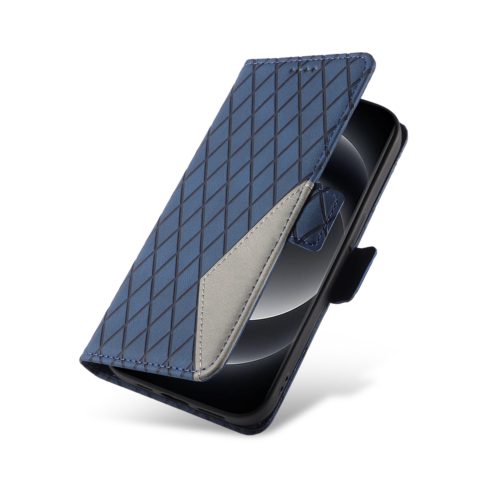 For Xiaomi 14 Ultra Case Imprinted Rhombus Grid Pattern Wallet Phone Cover