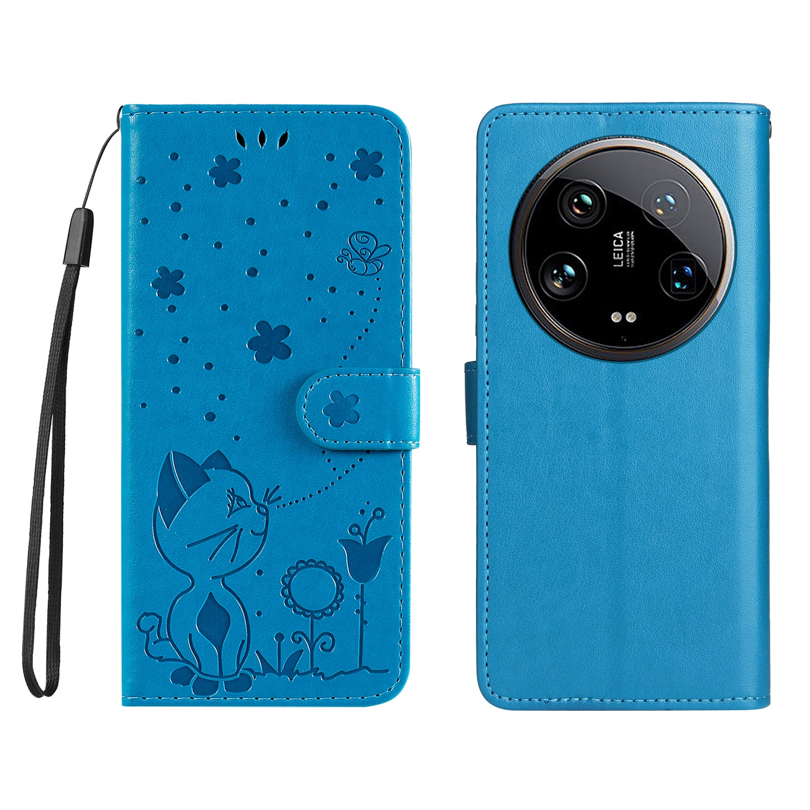 KT Imprinting Flower Series-4 For Xiaomi 14 Ultra Cover Leather Phone Case with Wallet Card Holder