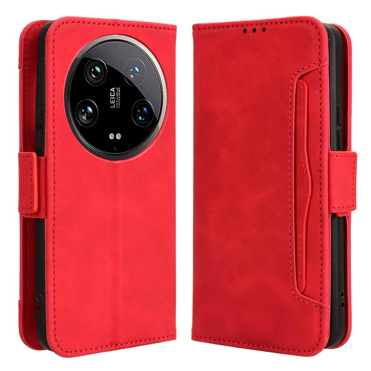 For Xiaomi 14 Ultra Case with Multiple Card Holders TPU Interior Protective PU Leather Cover