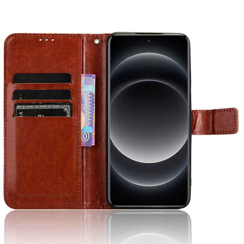 For Xiaomi 14 Ultra Leather Cover Wallet Crazy Horse Texture Shockproof Phone Case