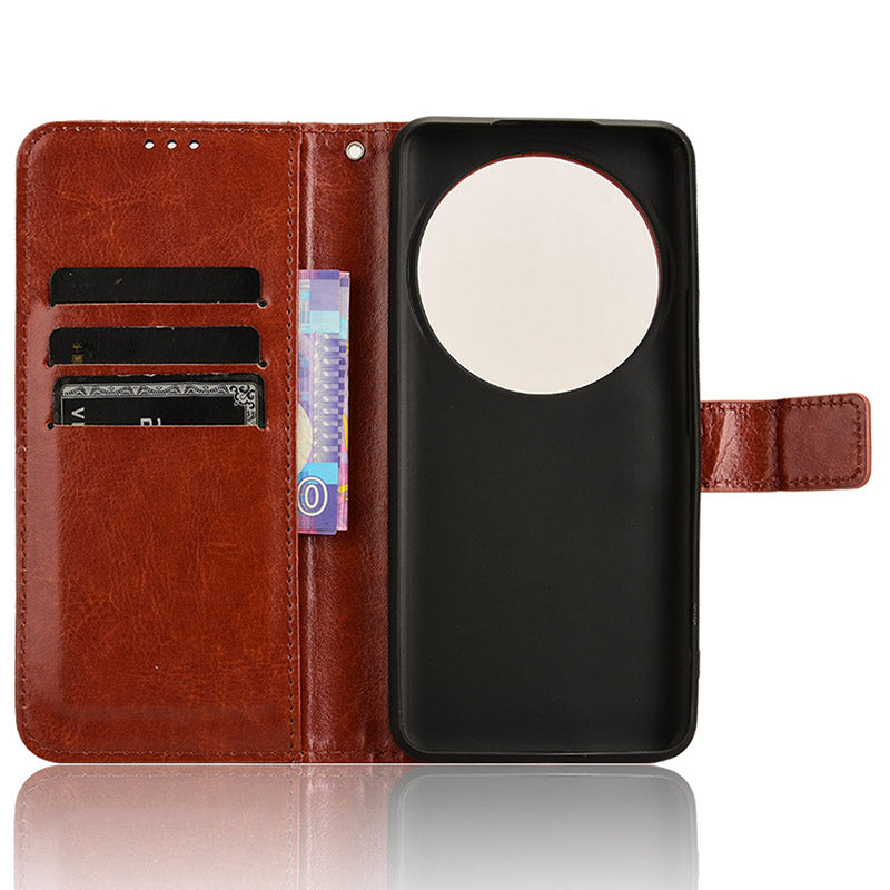 For Xiaomi 14 Ultra Leather Cover Wallet Crazy Horse Texture Shockproof Phone Case