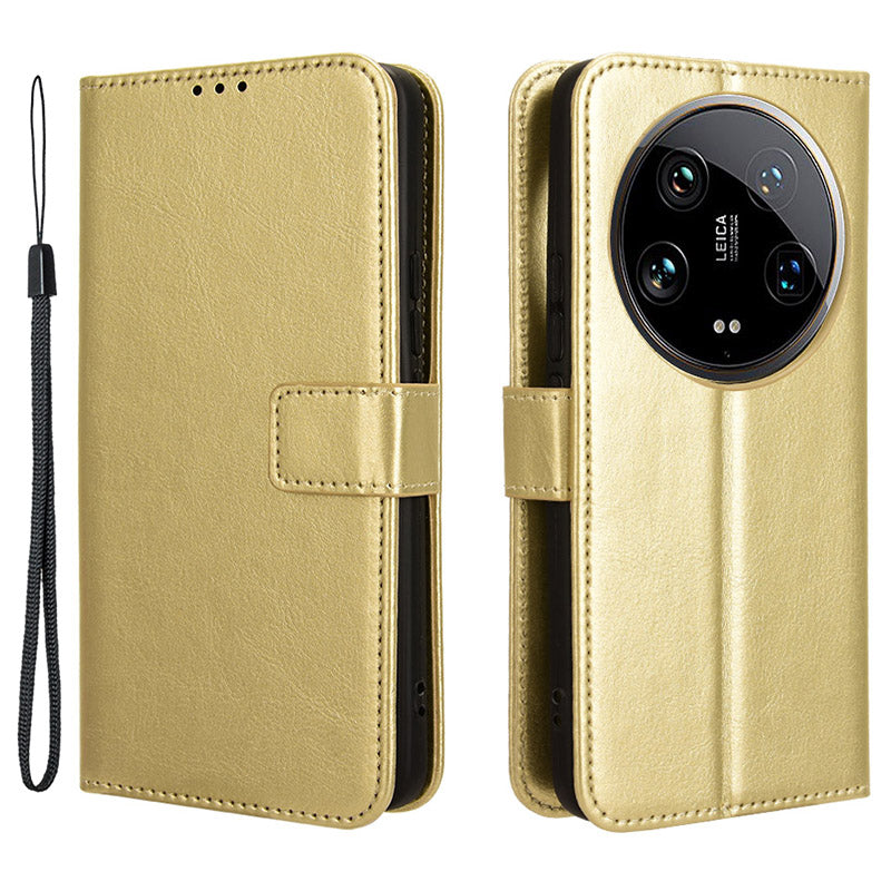 For Xiaomi 14 Ultra Leather Cover Wallet Crazy Horse Texture Shockproof Phone Case