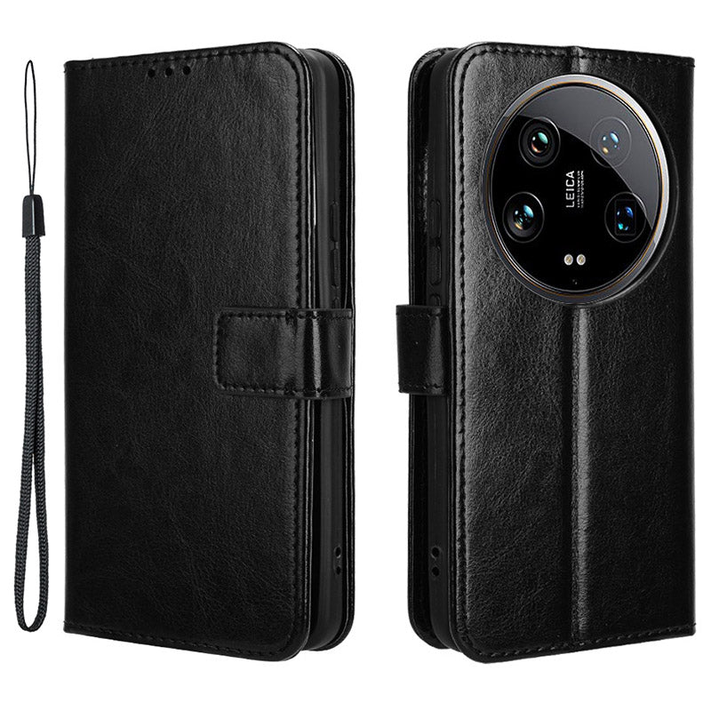 For Xiaomi 14 Ultra Leather Cover Wallet Crazy Horse Texture Shockproof Phone Case