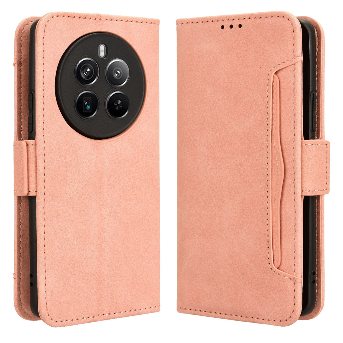 For Realme 12+ 5G / Narzo 70 Pro 5G Case PU Leather Stand Multiple Card Holders Phone Cover