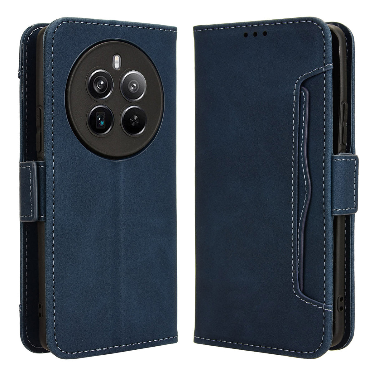 For Realme 12 Pro 5G / 12 Pro+ 5G Case PU Leather Stand Multiple Card Holders Phone Cover