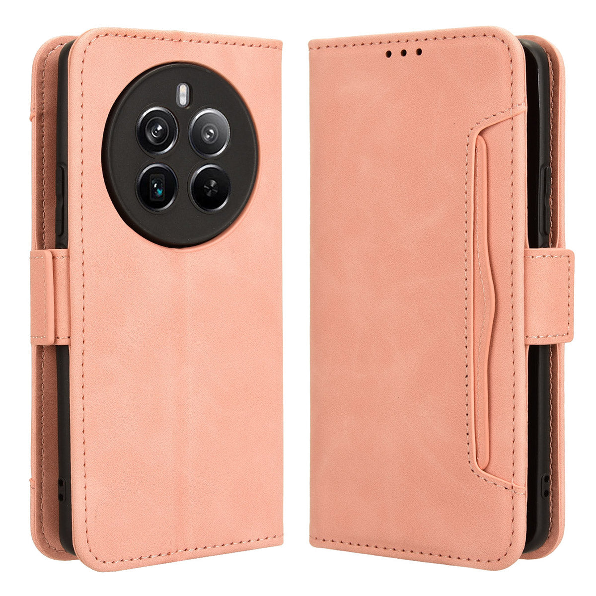 For Realme 12 Pro 5G / 12 Pro+ 5G Case PU Leather Stand Multiple Card Holders Phone Cover