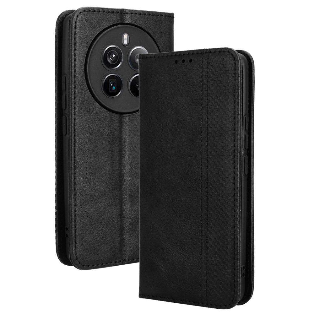 For Realme 12+ 5G / Narzo 70 Pro 5G Wallet Case Viewing Stand Leather Retro Texture Phone Cover