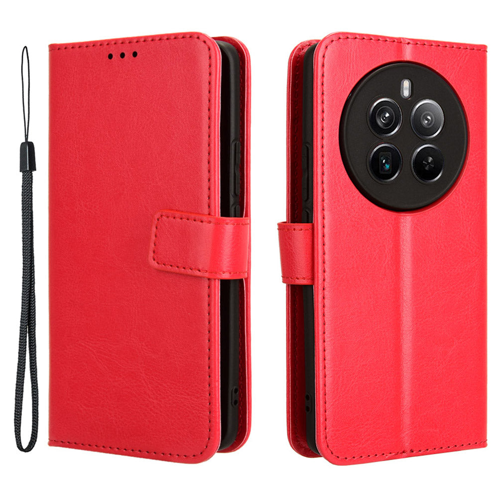 For Realme 12+ 5G / Narzo 70 Pro 5G Case PU Leather Crazy Horse Texture Folio Wallet Phone Cover