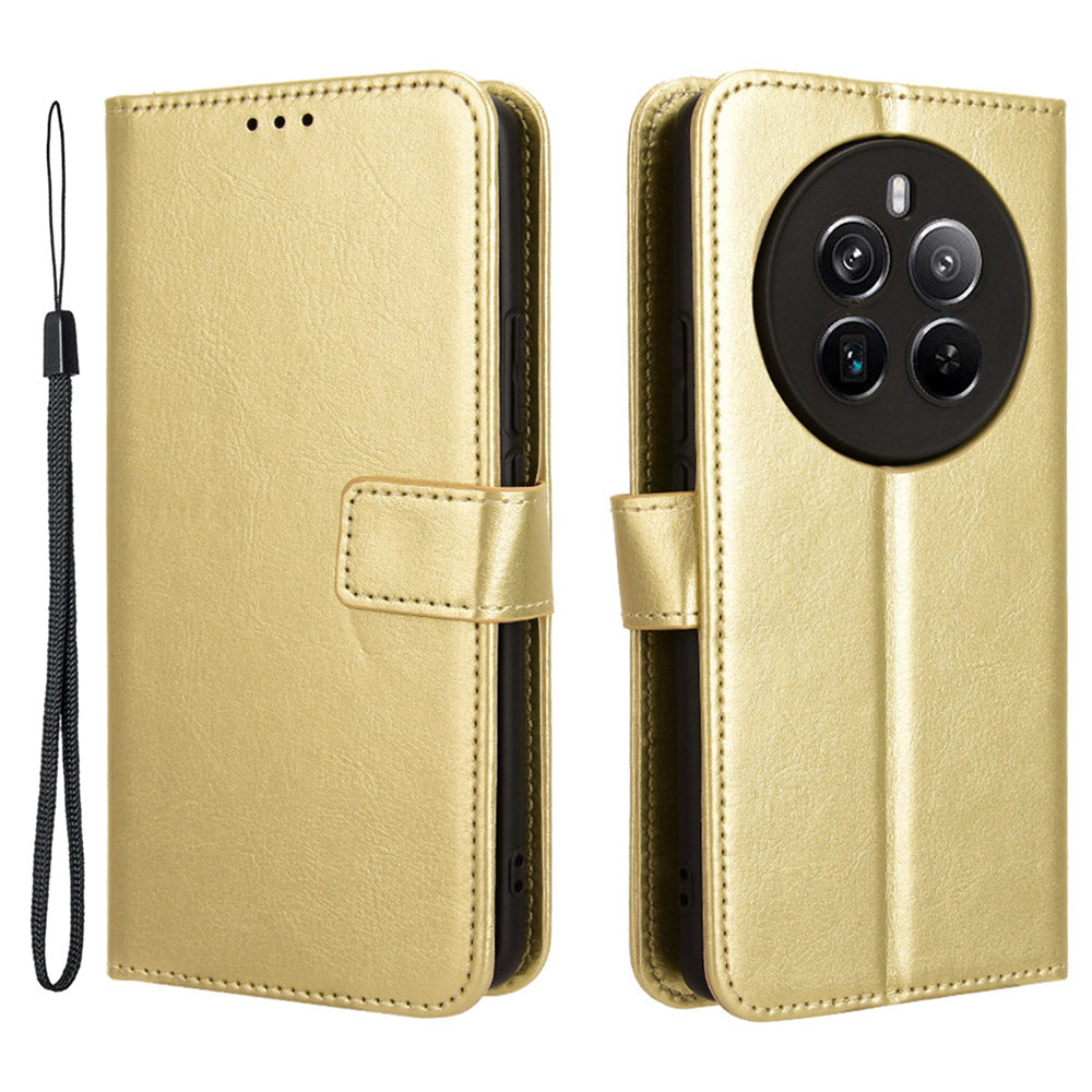 For Realme 12+ 5G / Narzo 70 Pro 5G Case PU Leather Crazy Horse Texture Folio Wallet Phone Cover