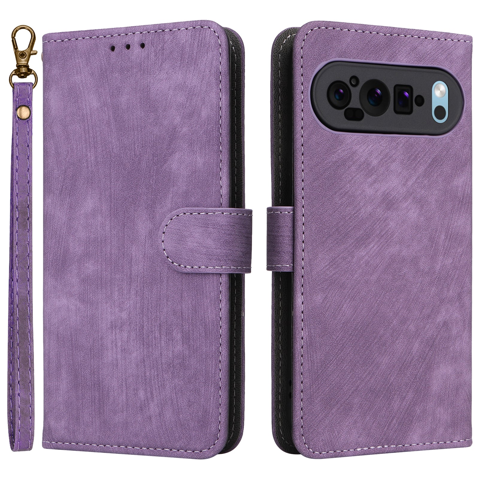 For Google Pixel 9 Leather Case RFID Blocking Wallet Phone Cover with Wrist Strap